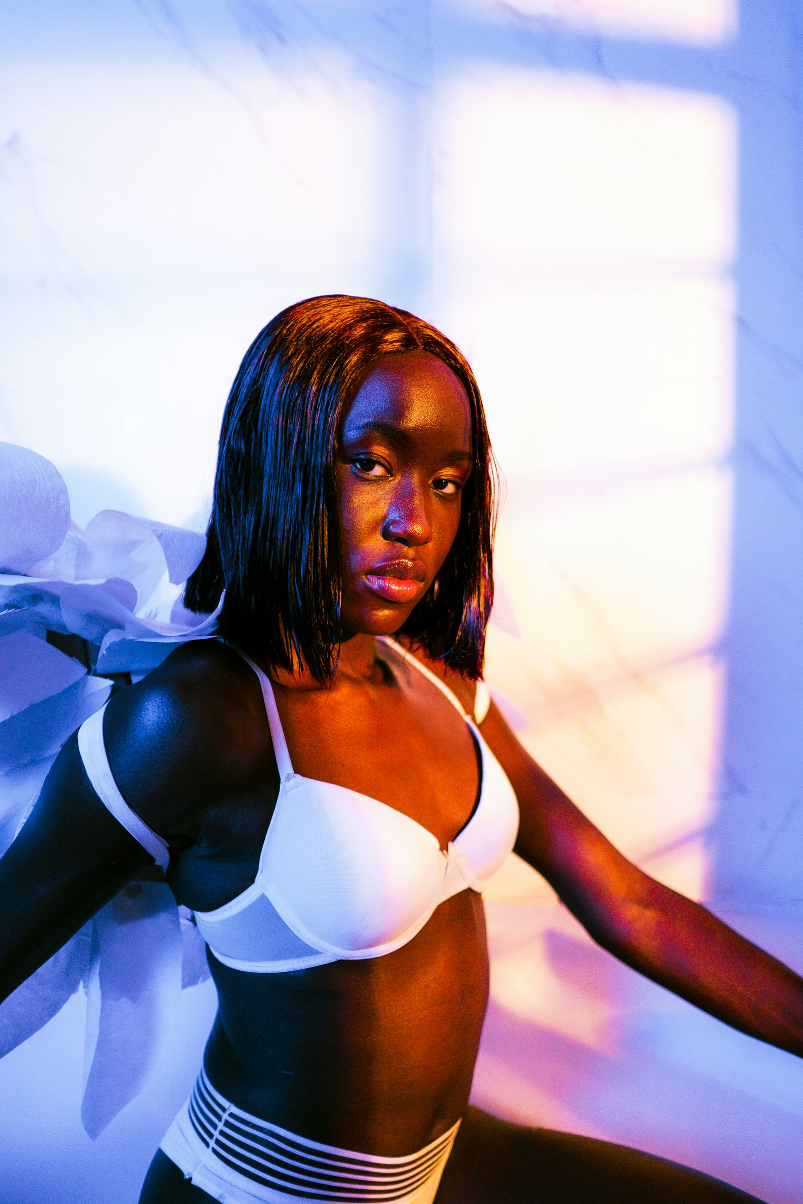 Contemporary editorial lingerie photography showing modern bra styling at Gloria Store