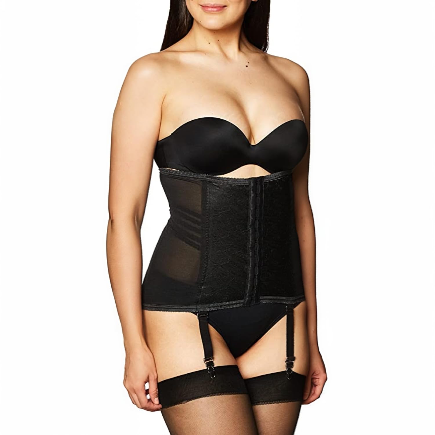 Rago Firm Control Waist Trainer Girdle with Garters