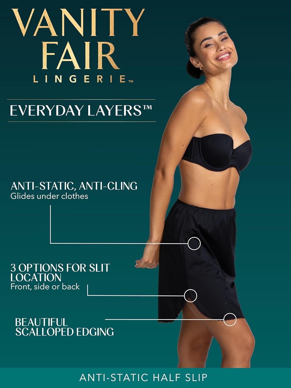 Vanity Fair Anti-Static Nylon Half Slip — image 4
