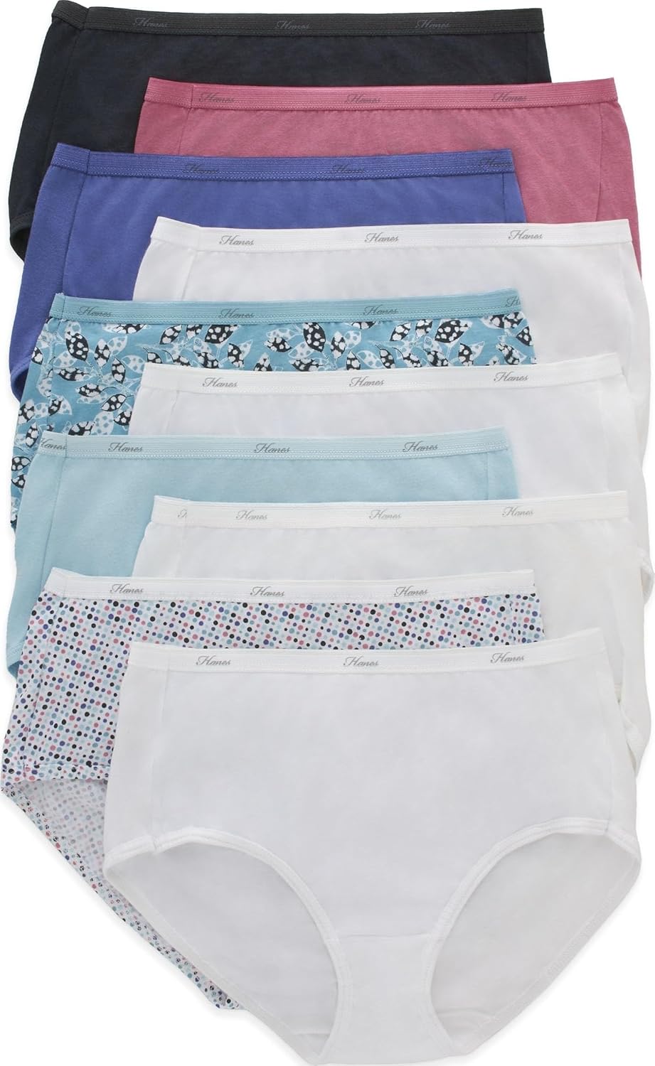 Hanes Women's Full-Coverage Cotton Panties 10-Pack