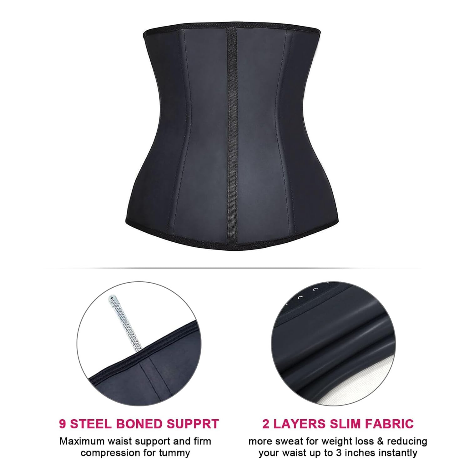 YIANNA Underbust Waist Trainer Corset Body Shaper — image 4