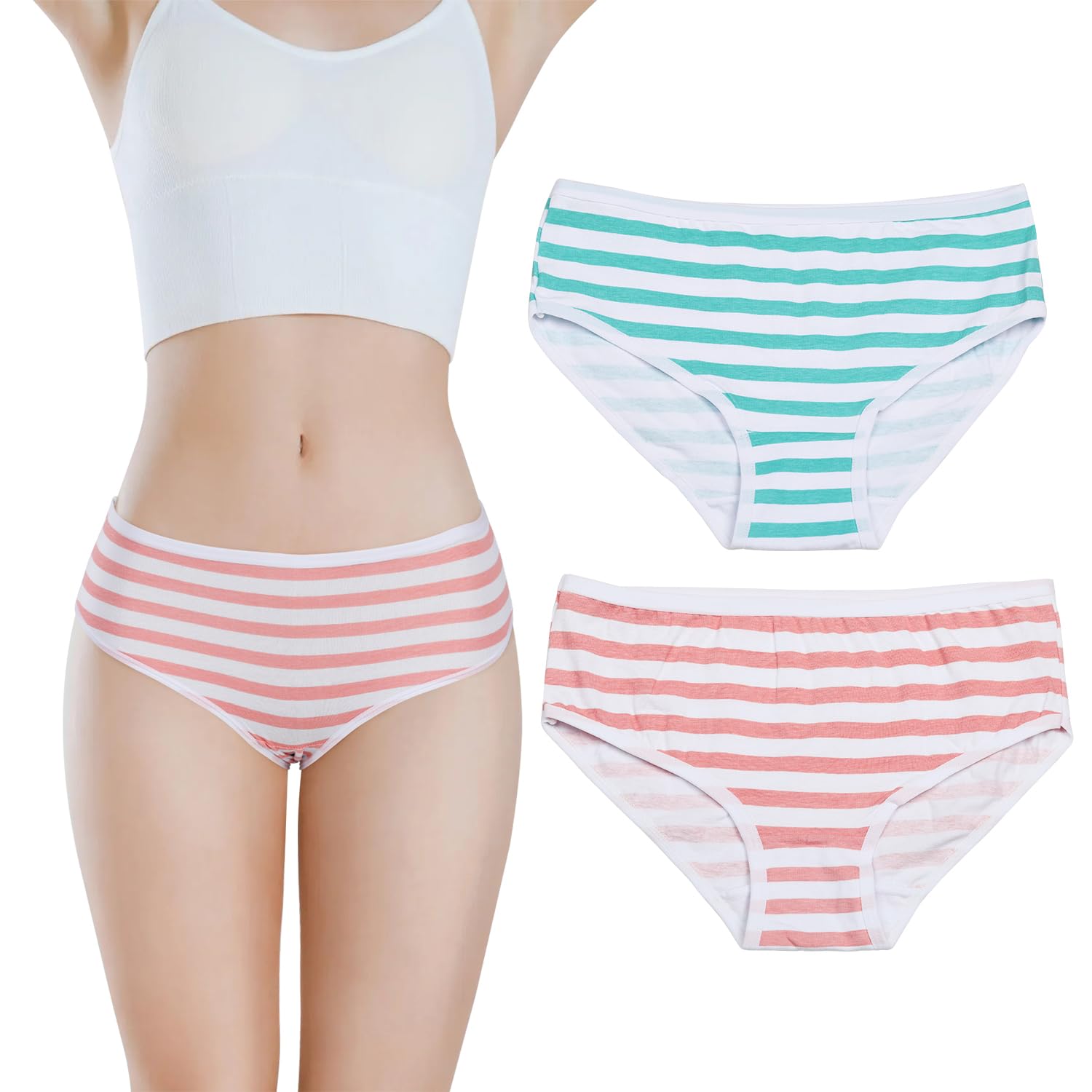 YOMORIO Japanese Stripe Cotton Panties 2 Pack — image 6