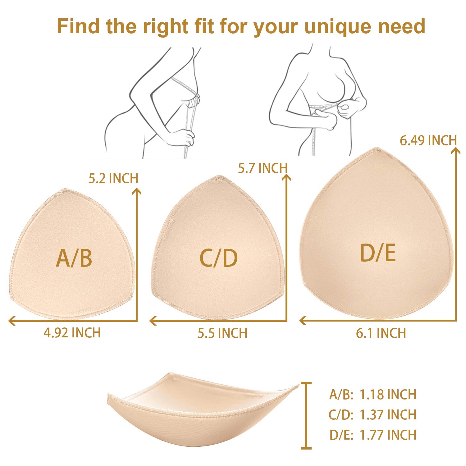 TopBine Removable Padded Bra Inserts — image 3