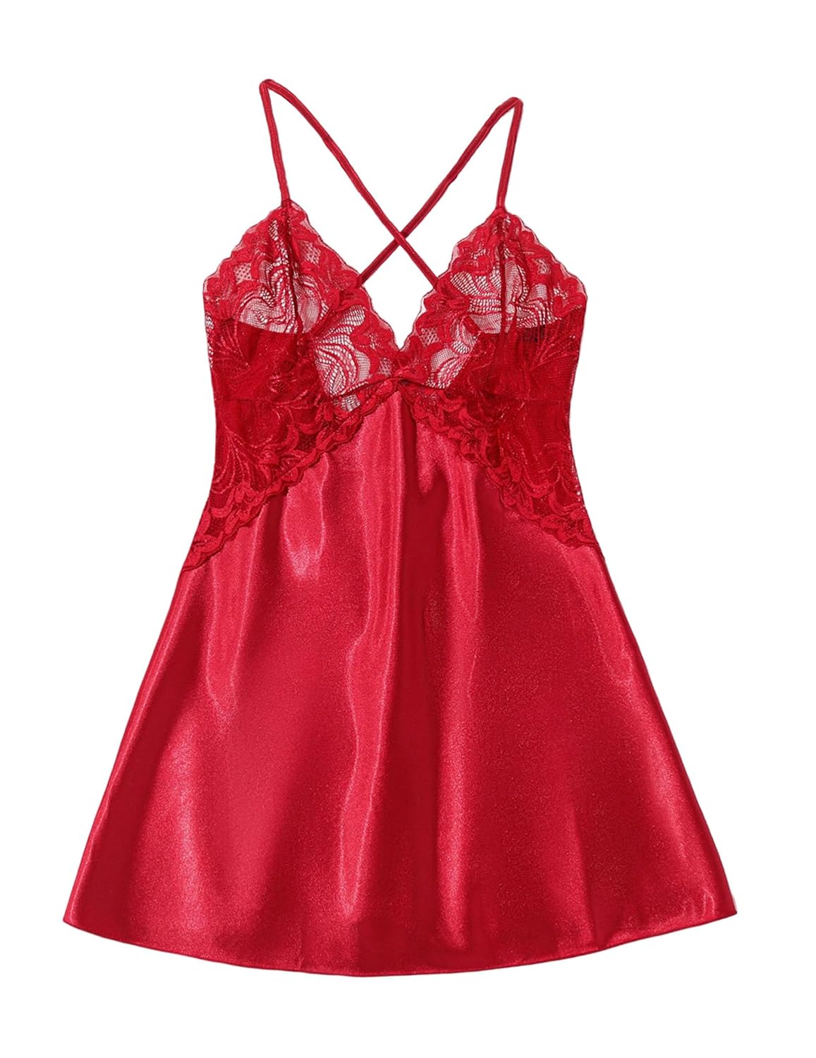 Avidlove V-Neck Satin Lace Babydoll Chemise — image 9