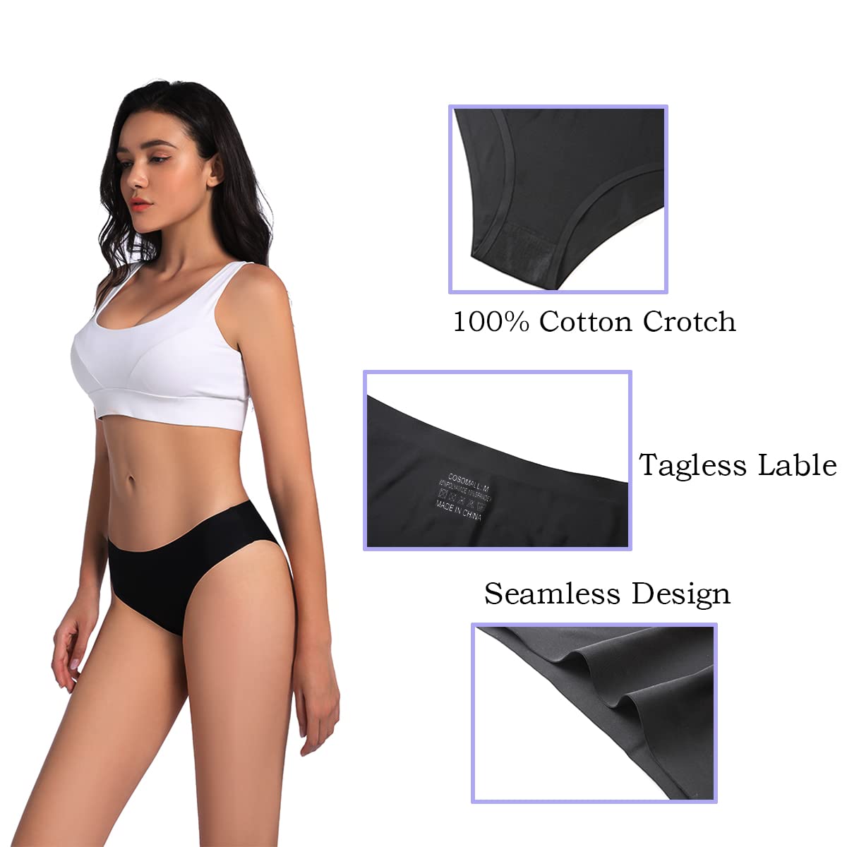 COSOMALL 6-Pack Seamless Bikini Panties — image 5