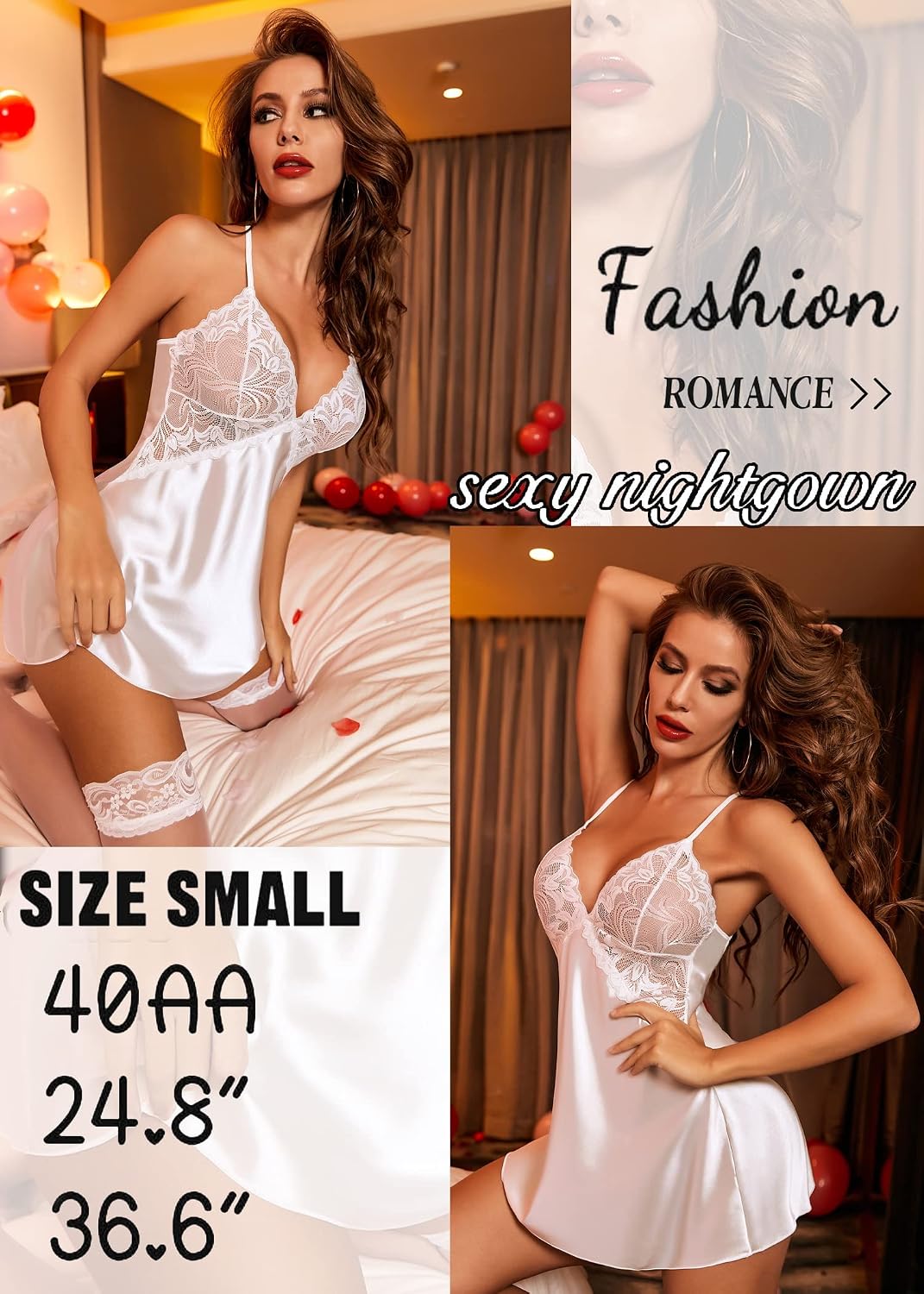 Avidlove Satin Lace V-Neck Mini Babydoll — image 4