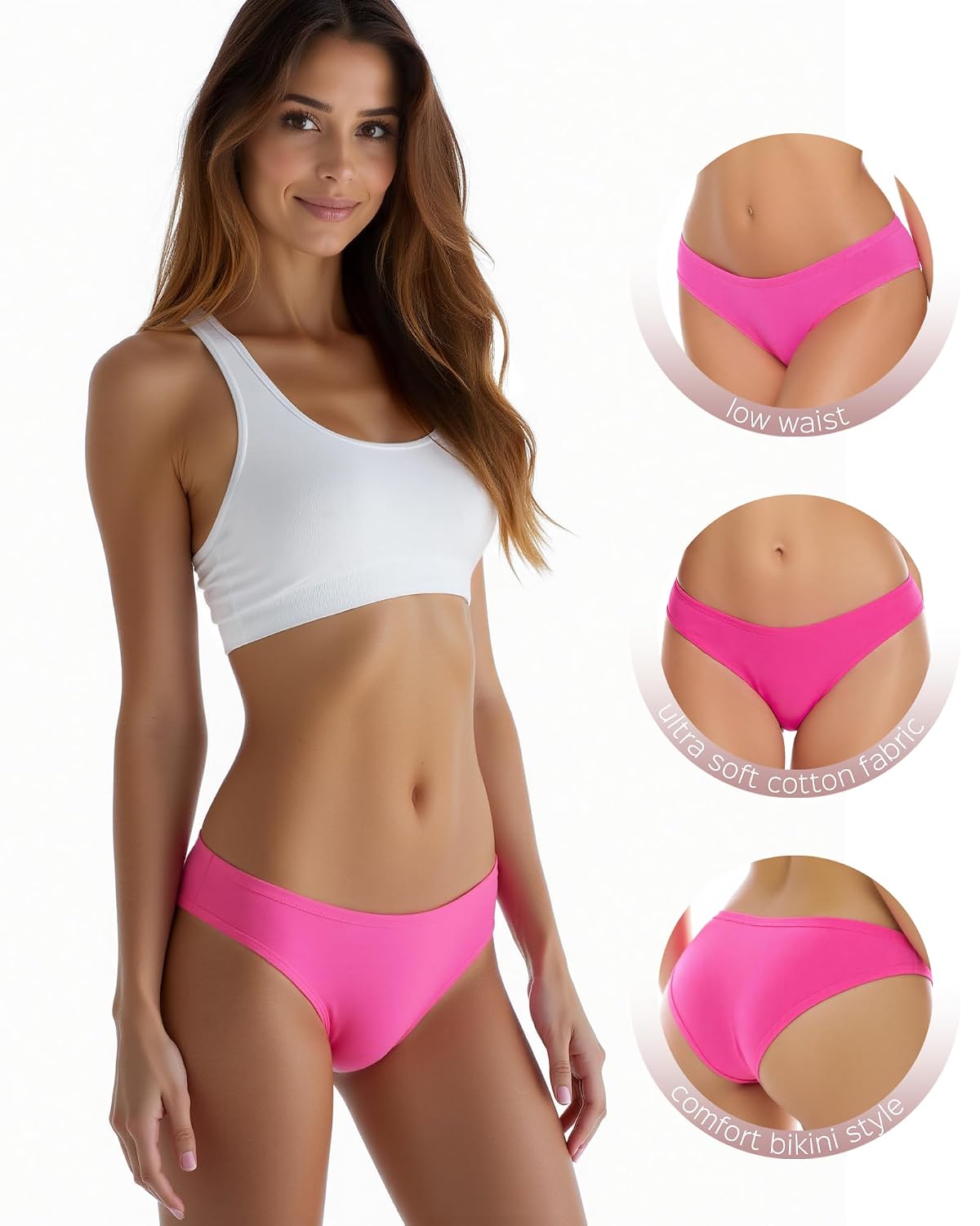 ANZERMIX Women's Cotton Bikini Panties 6-Pack — image 3
