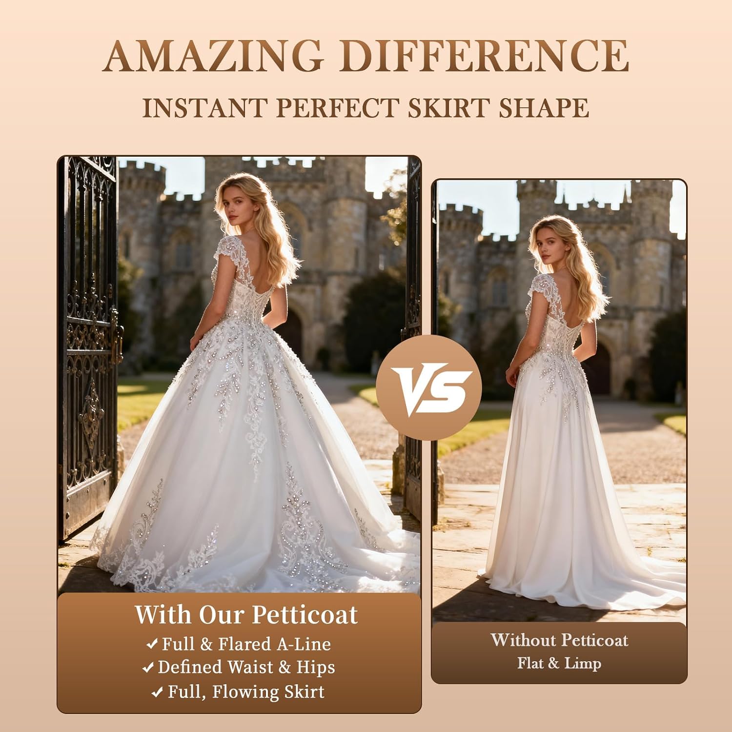 YUAKOU Tulle Petticoat Crinoline Underskirt