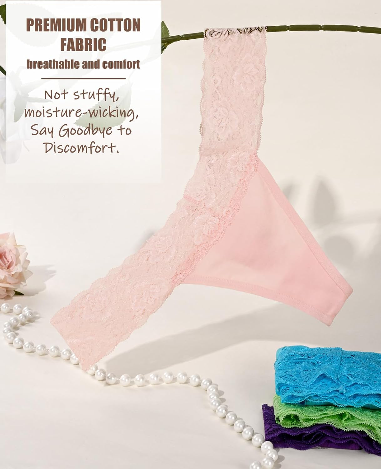 Sunm Boutique Cotton Lace Low Rise Thongs — image 7