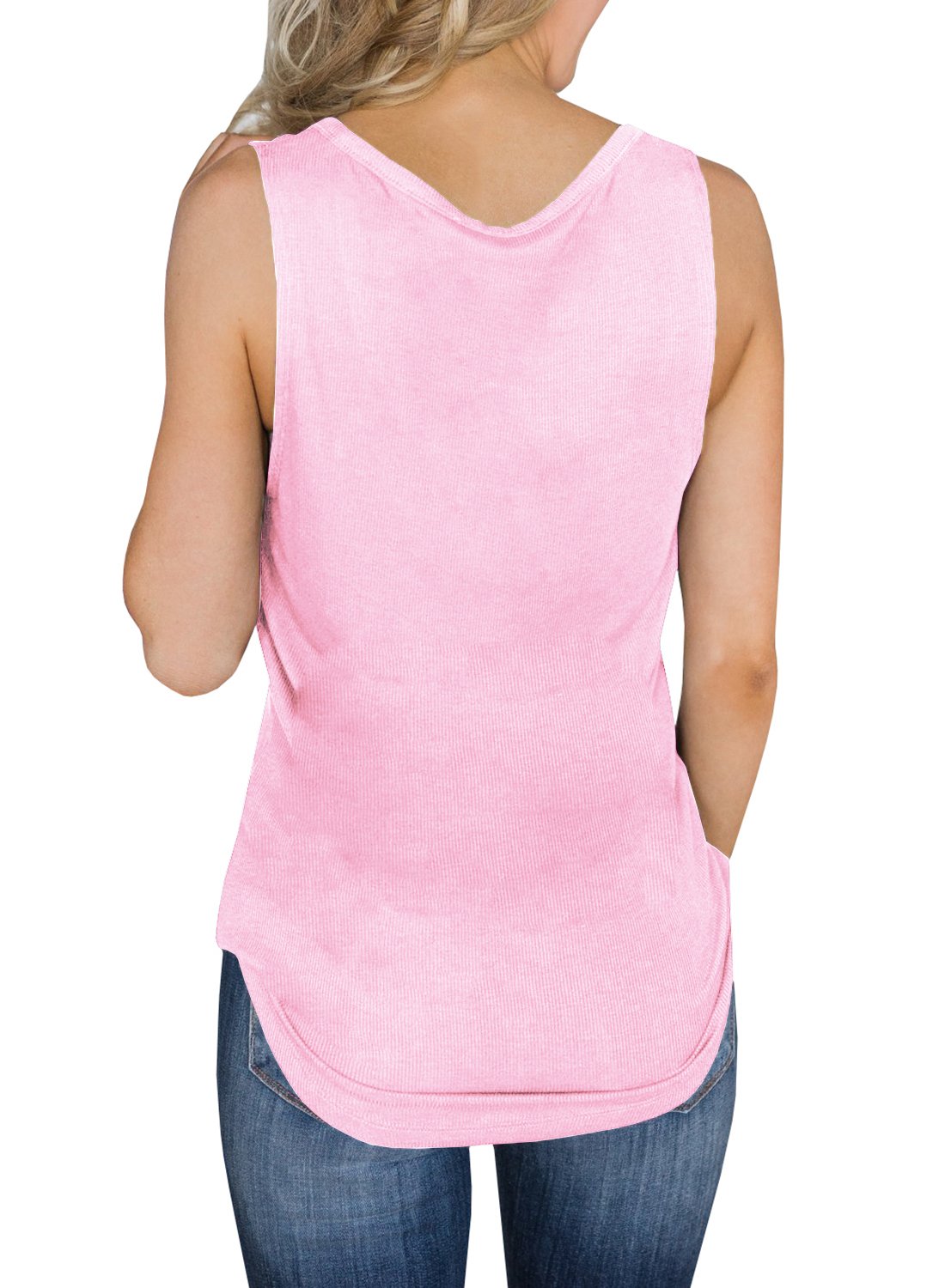Dellytop Women's V Neck Henley Tank Top — image 5