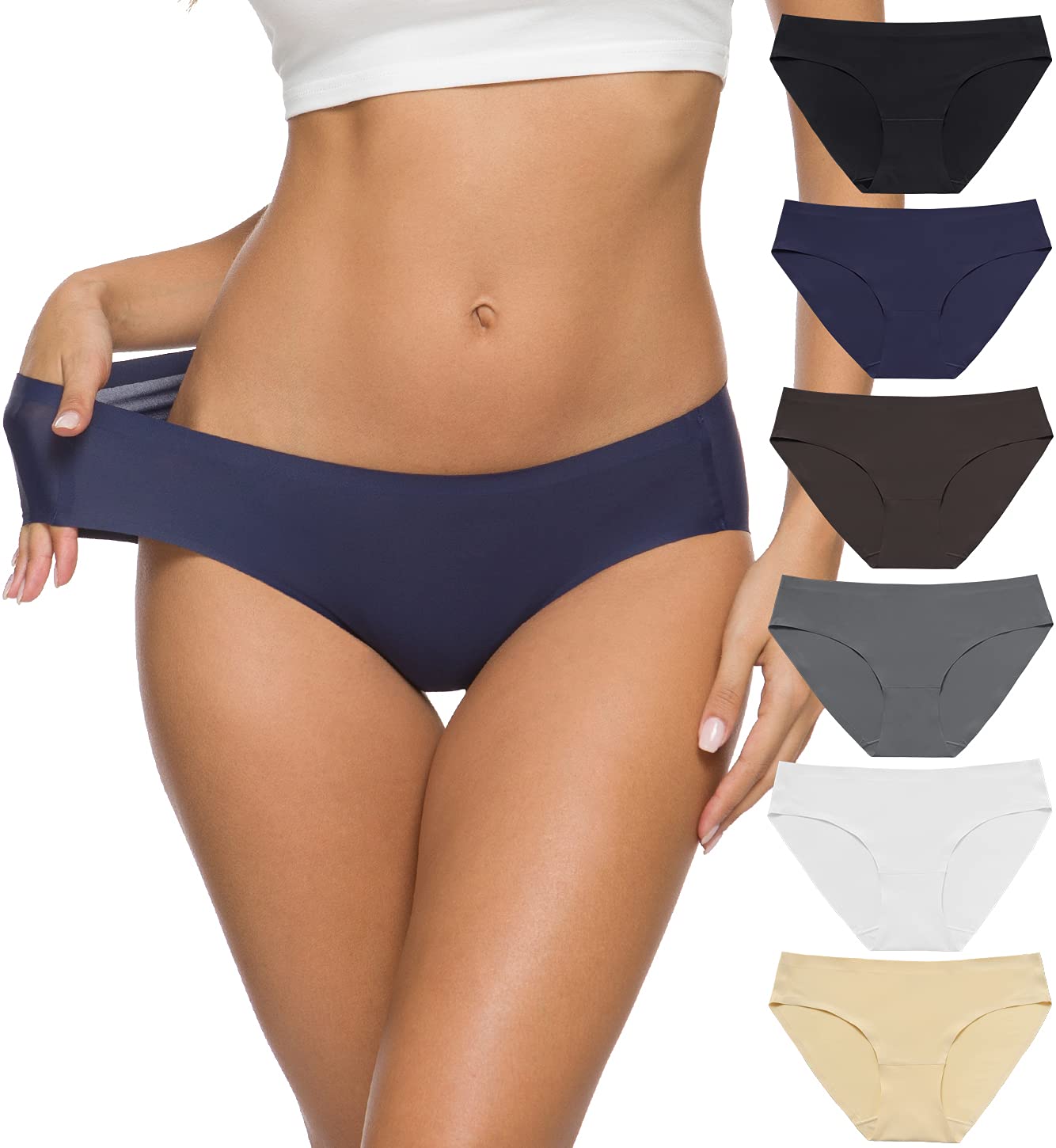 Altheanray Women's Seamless No Show Bikini Panties