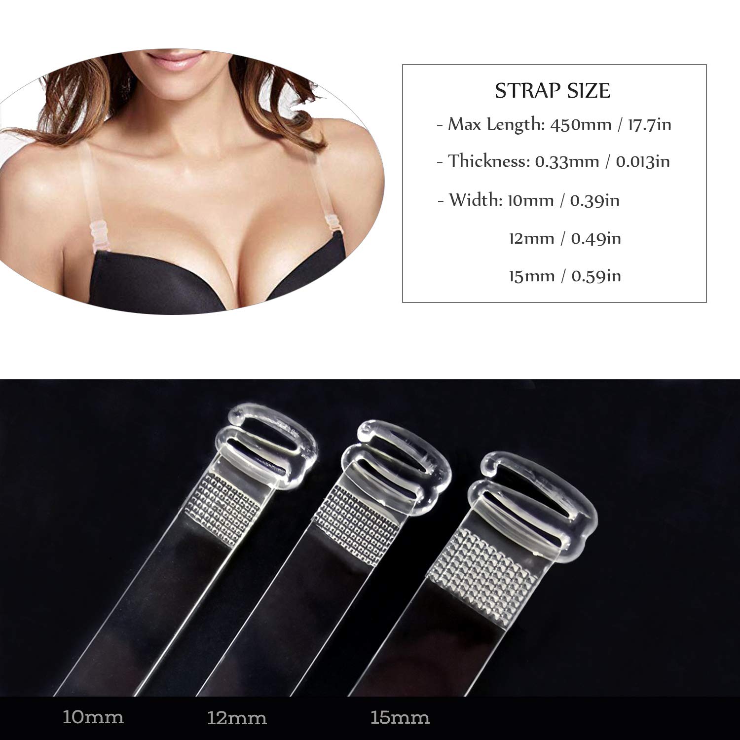 SUREMATE Invisible Clear Bra Strap Non-Slip — image 4