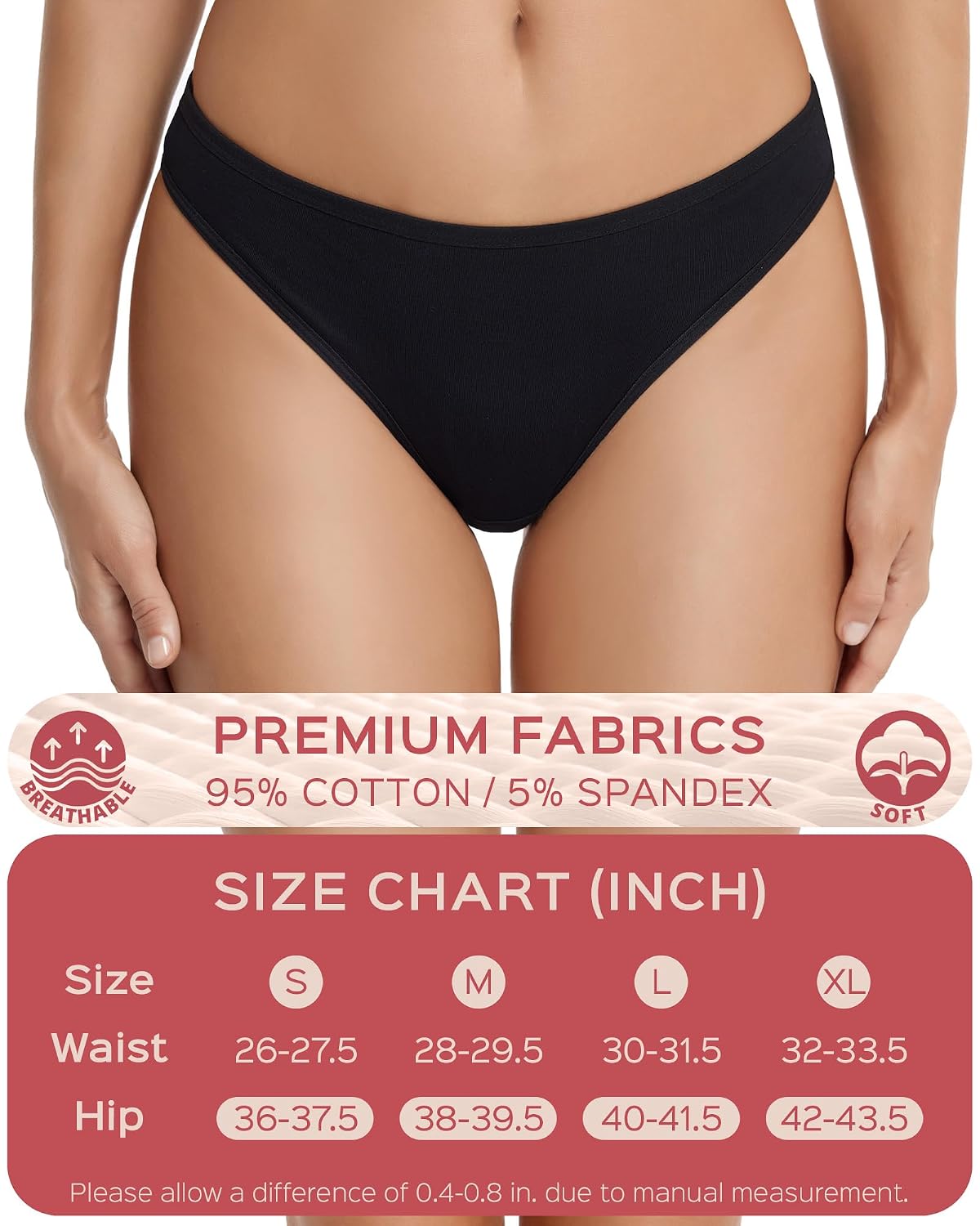 ANZERMIX Women's Cotton Thong Panties 6-Pack — image 7