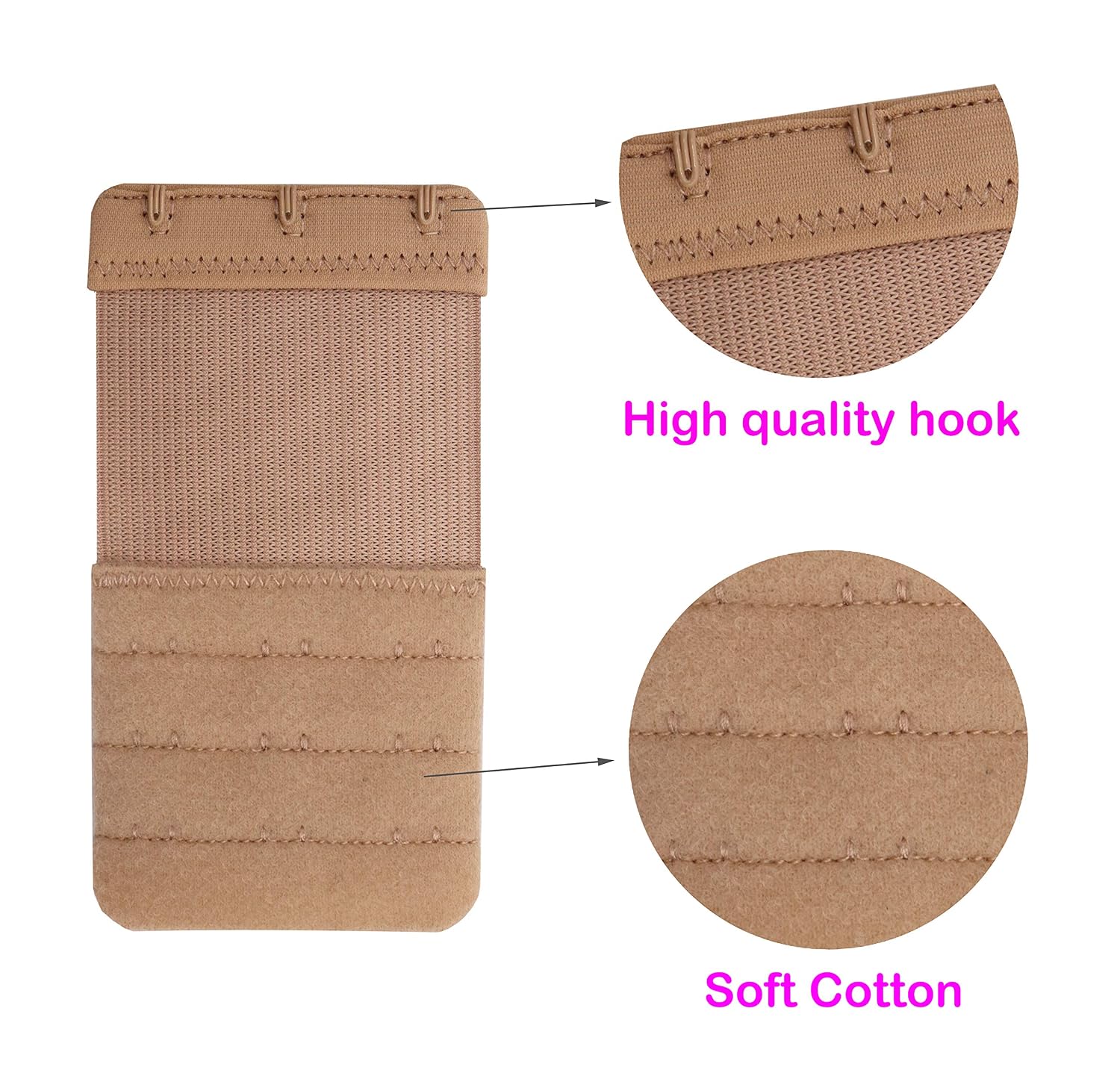 Tamlien 3 Hook Bra Extender Stretchy Soft — image 4
