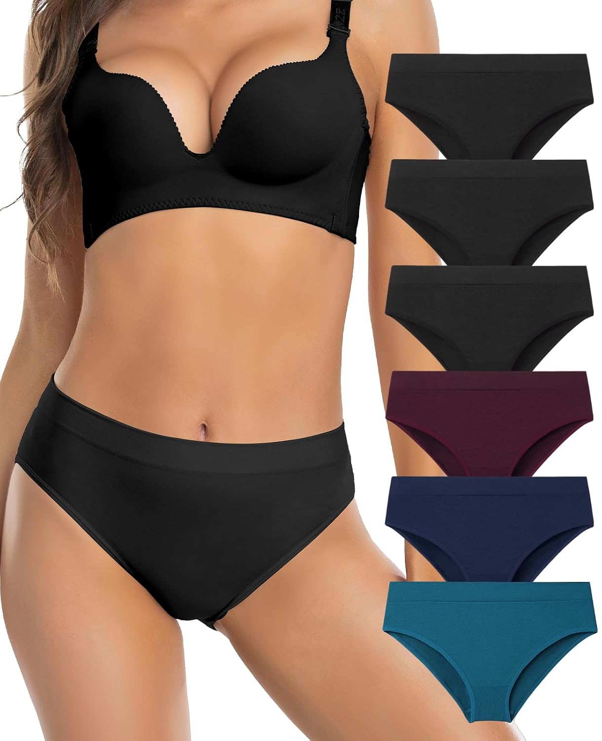 SAYCELI Seamless Cheekini Bikini Panties 6-Pack