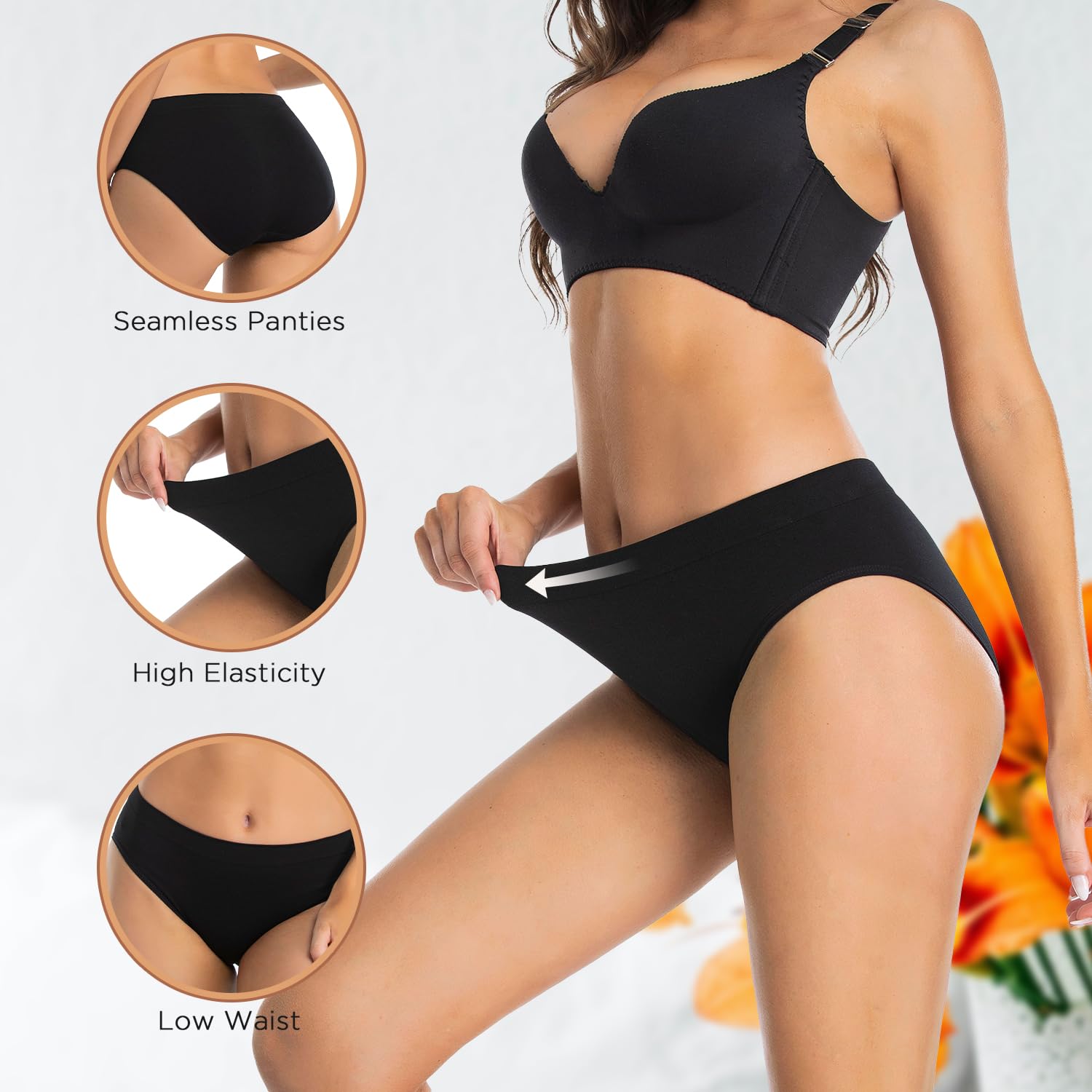 SAYCELI Seamless Cheekini Bikini Panties 6-Pack — image 3