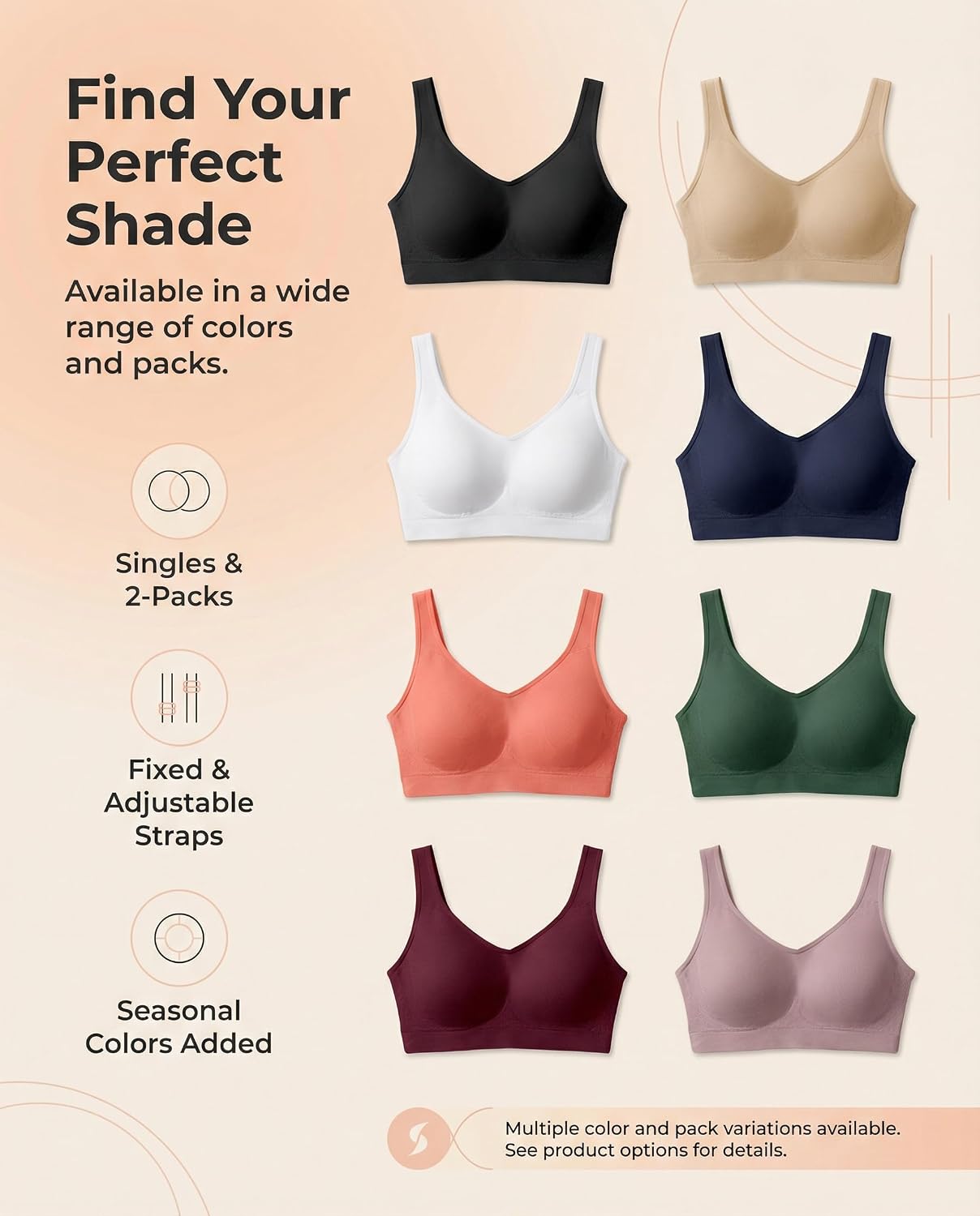 SHAPERMINT Women's Wireless Seamless Comfort Bra — image 9