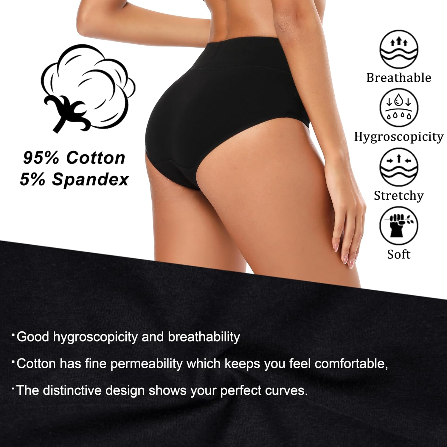 Molasus High Waisted Full Coverage Cotton Panties — image 2
