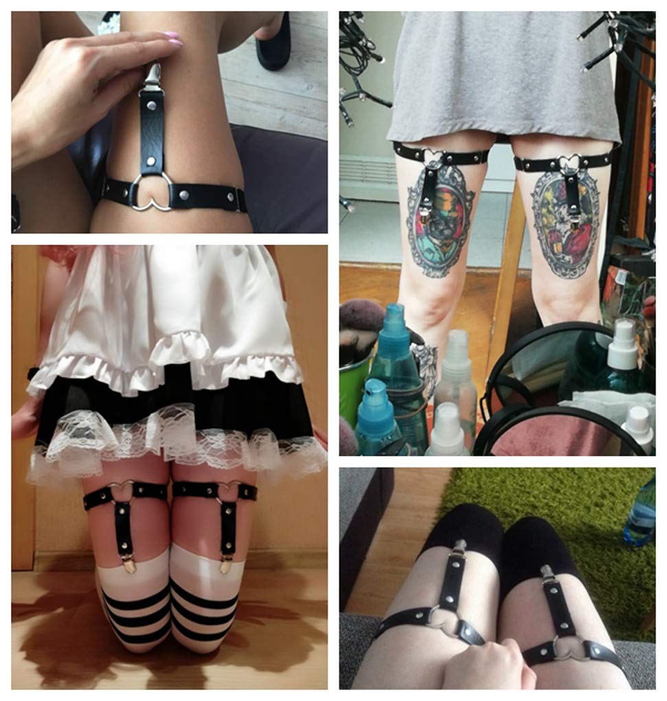 YunPeng Women's Leather Heart Garter Set — image 2