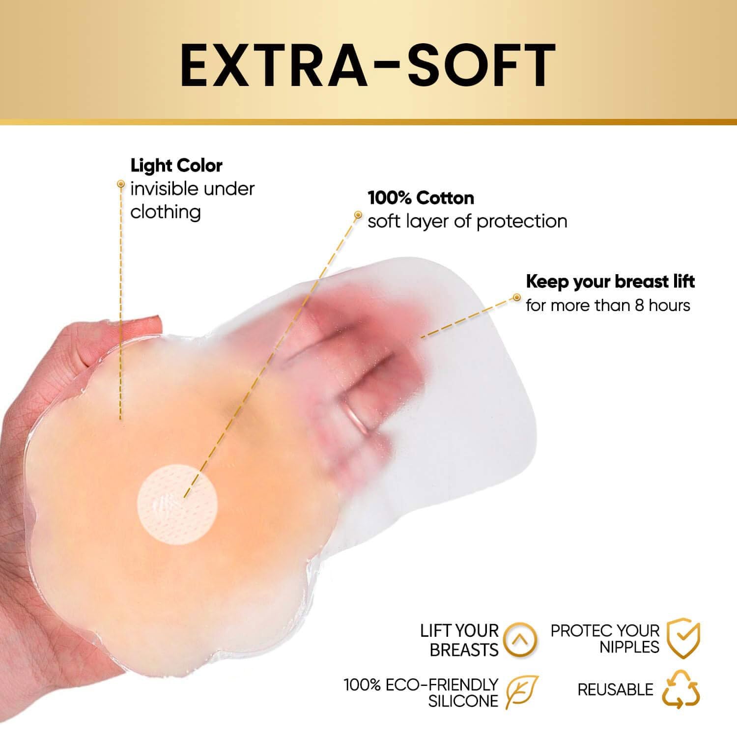 Hiramex Silicone Reusable Breast Lift Covers — image 3