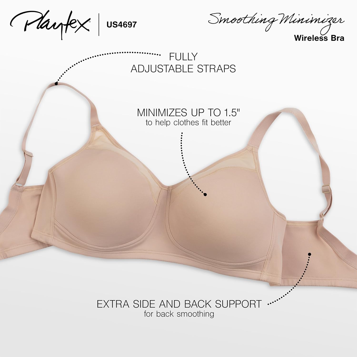 Playtex 18 Hour Minimizer Full-Coverage Wireless T-Shirt Bra — image 5