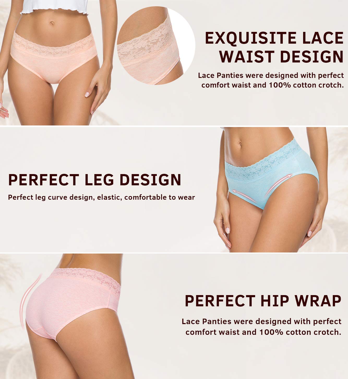 GNEPH Lace Bikini Hipster Panties 5-Pack — image 3