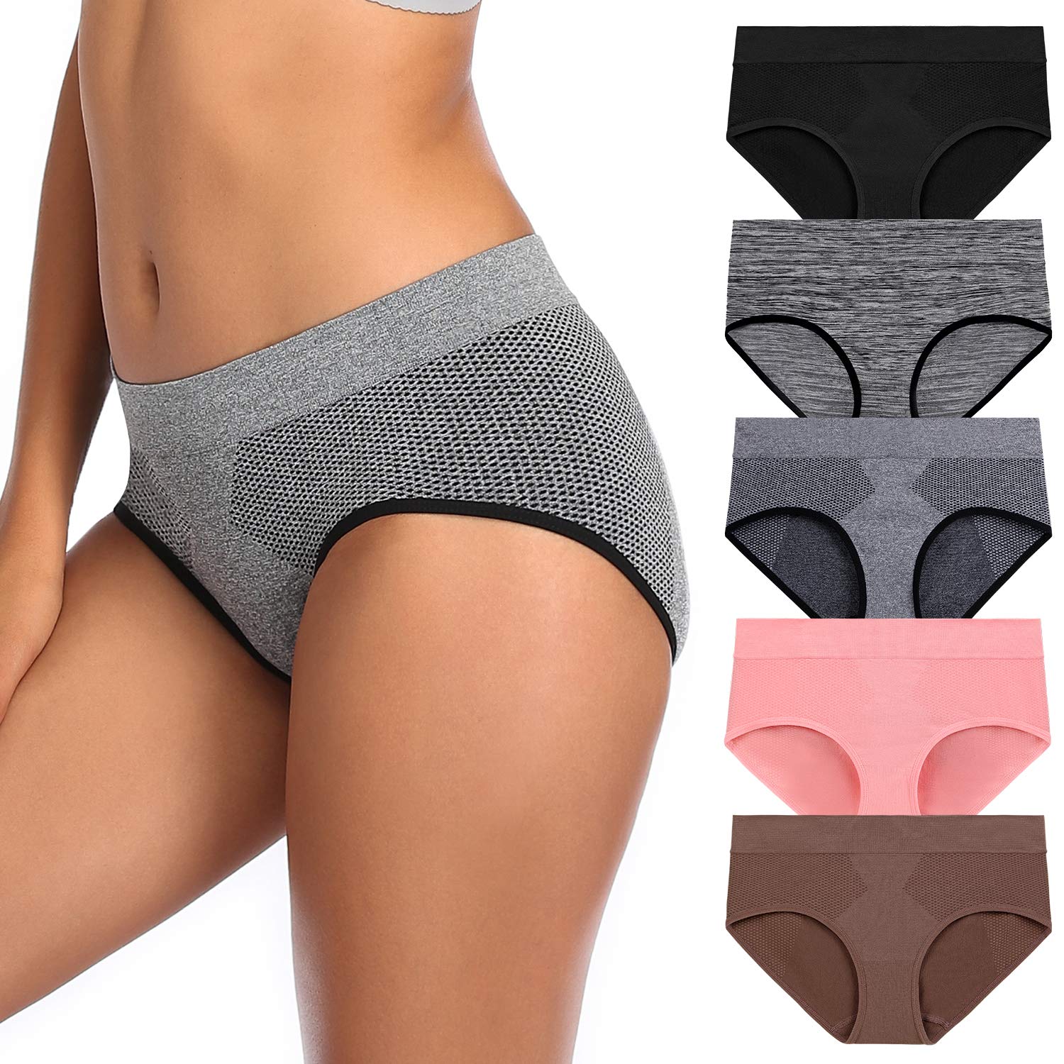 Ocojoce Women's Breathable Wicking Hipster Panties