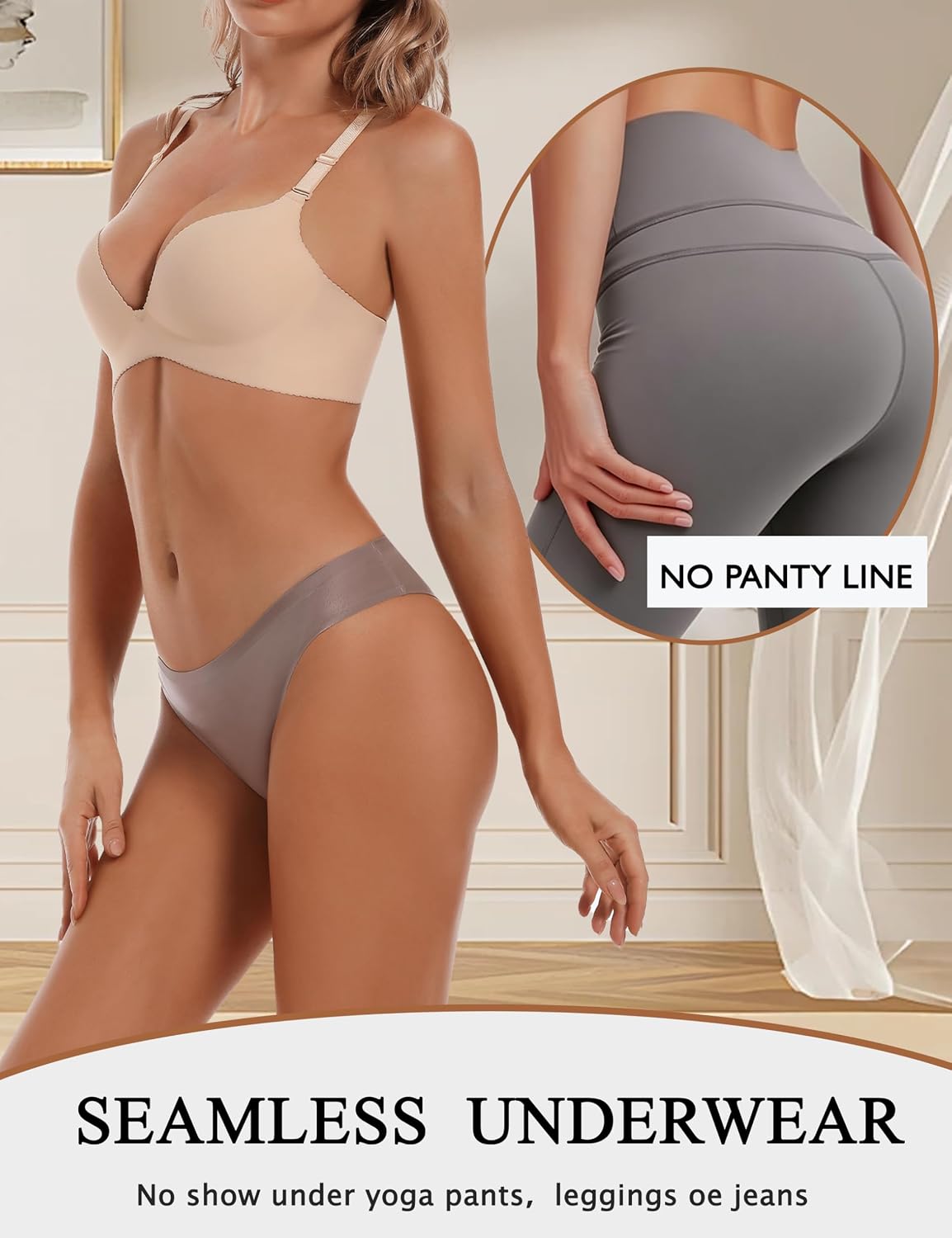 VISSAY Seamless No Show Cheeky Panties 6 Pack — image 6