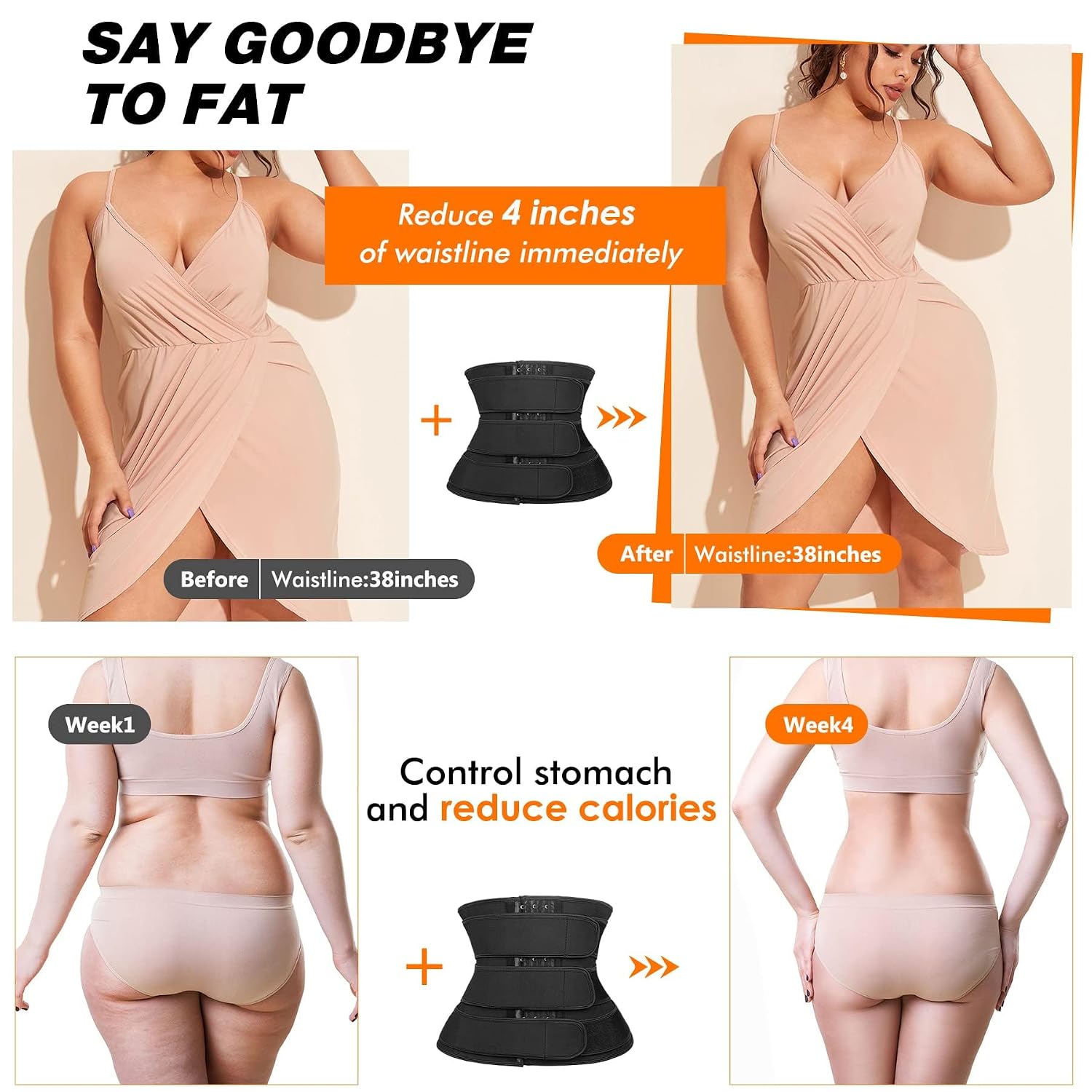 Phateey 3-Strap Waist Trainer Cincher — image 4