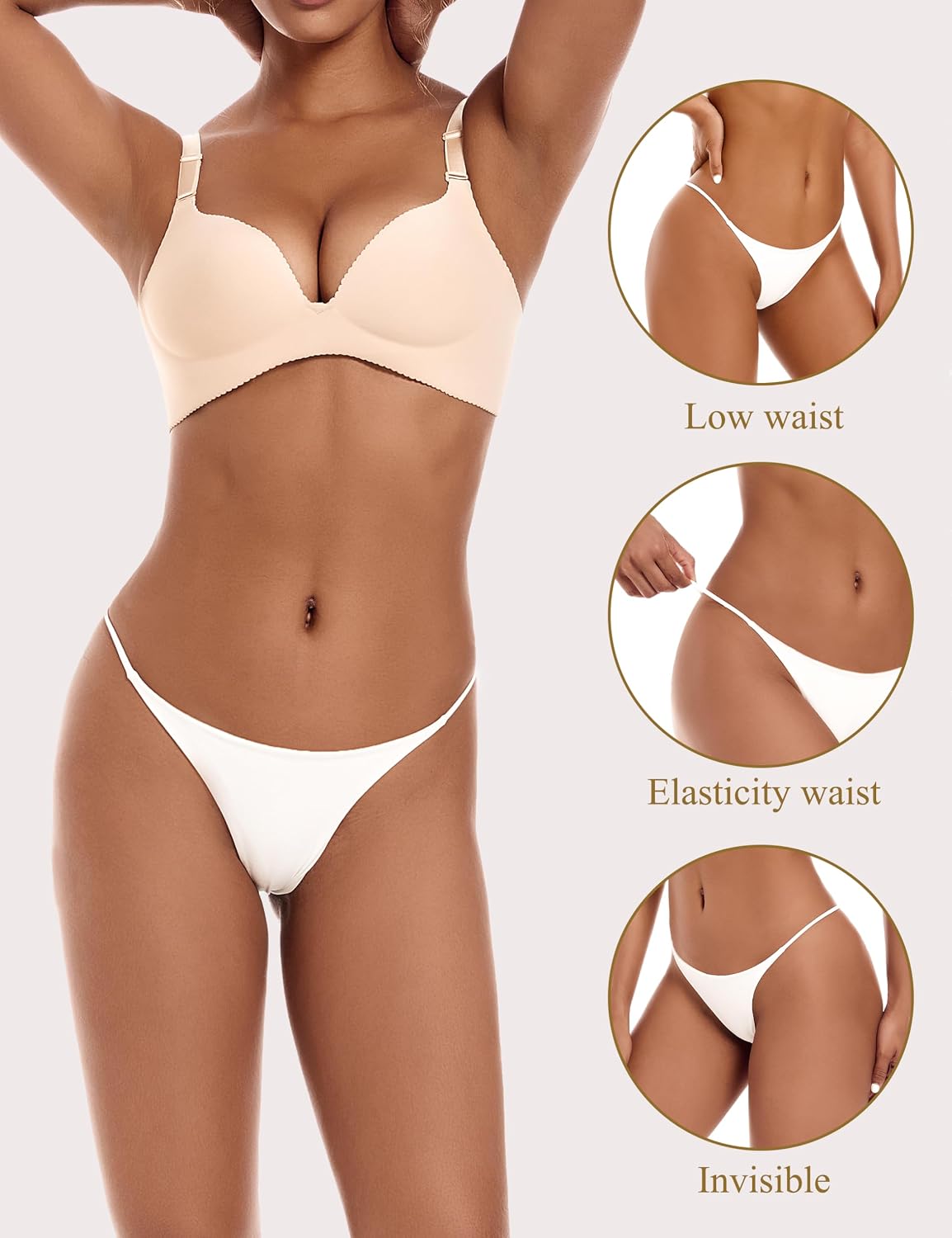 VISSAY Cotton Thongs for Women 6-Pack — image 4