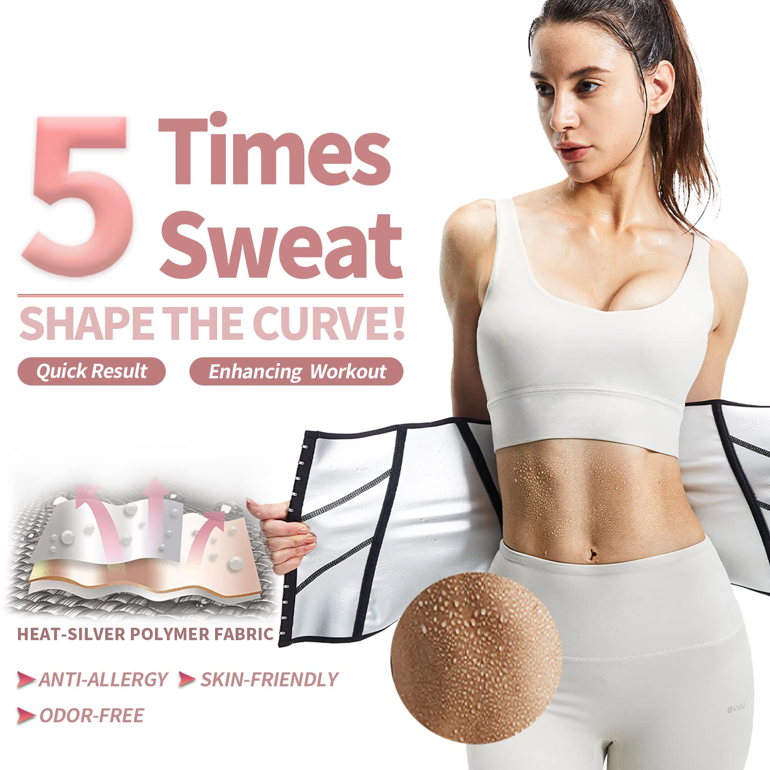 BVVU Underbust Latex Waist Trainer for Women — image 2