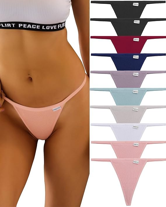 FINETOO 10 Pack Cotton Thongs for Women — image 4