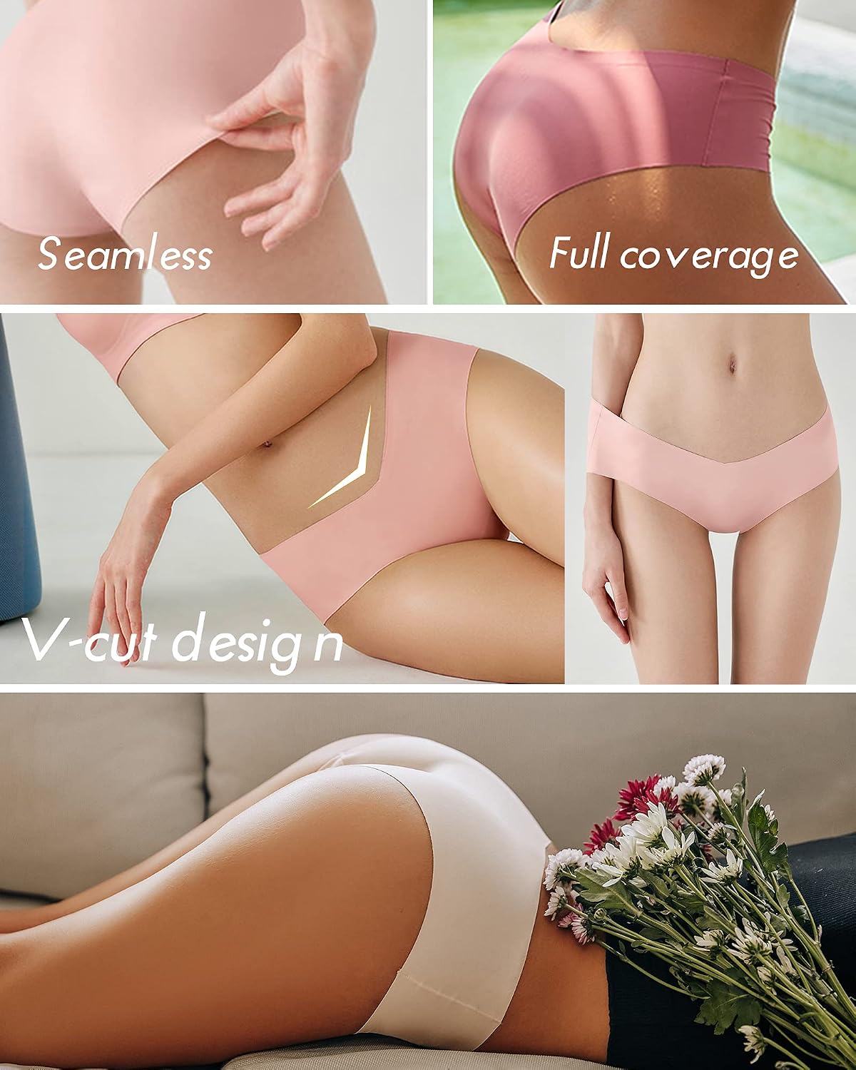 ROSYCORAL Women's Seamless Cheeky Panties 9-Pack — image 2