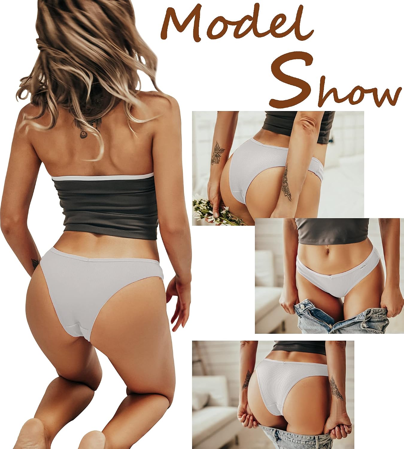 FINETOO Women's Stretch Cotton Cheeky Panties — image 5