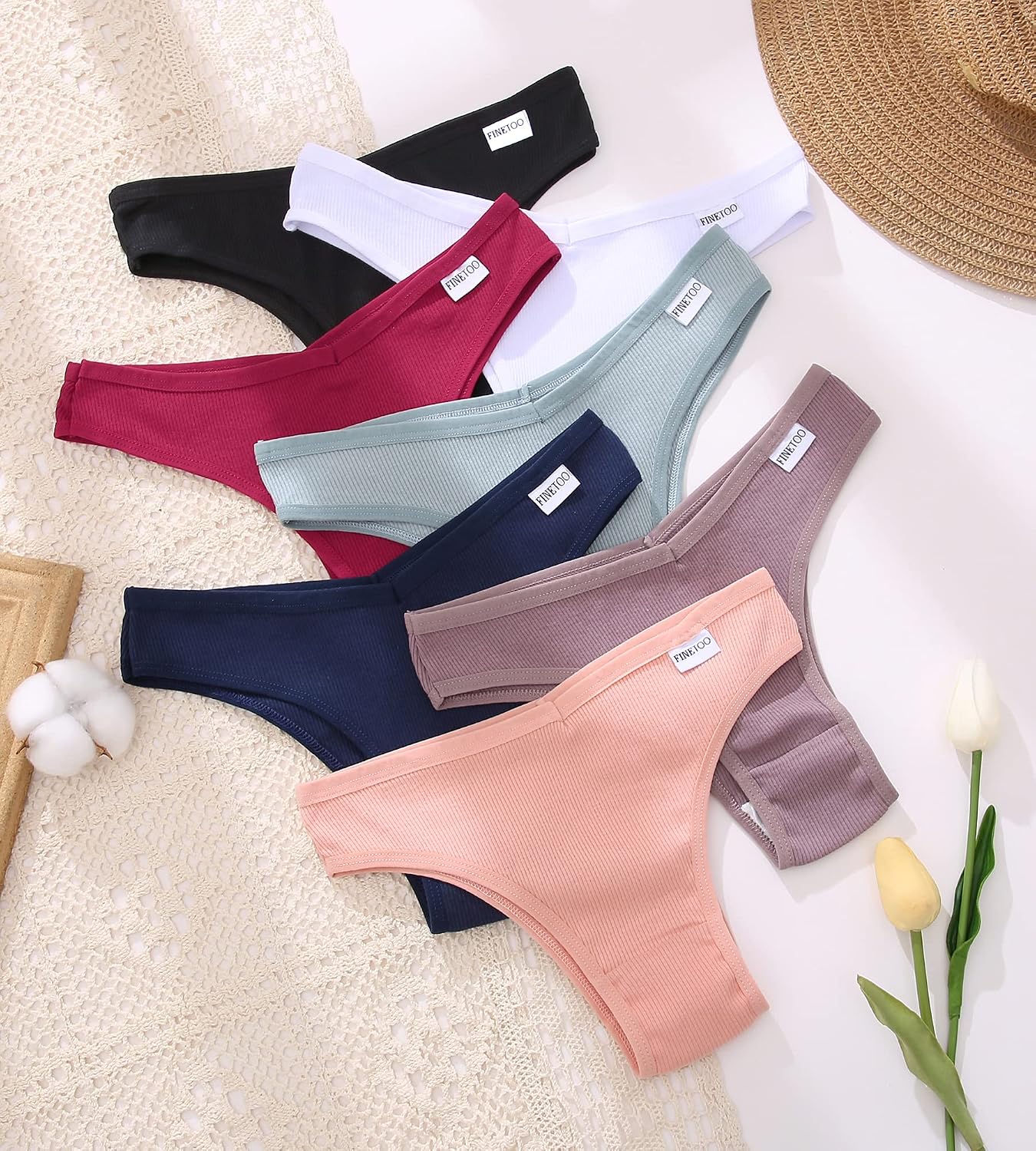 FINETOO Women's Stretch Cotton Cheeky Panties — image 8
