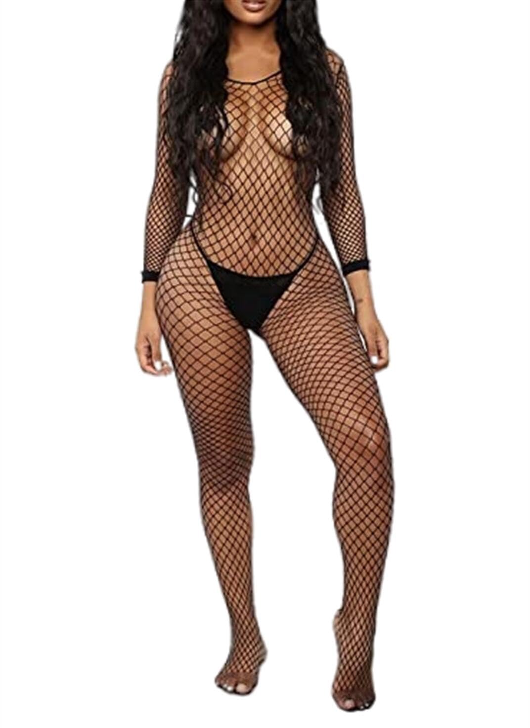 Walang Lip Women's Mesh Fishnet Bodysuit