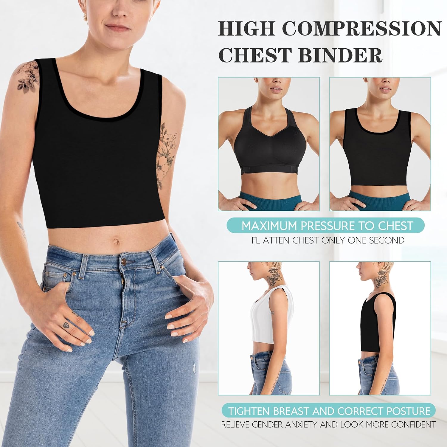 LODAY Elastic Chest Binder Pullover Tank Top — image 3