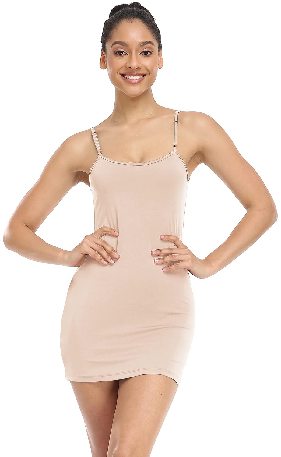 Qaffier Adjustable Spaghetti Strap Mini Slip Dress — image 3
