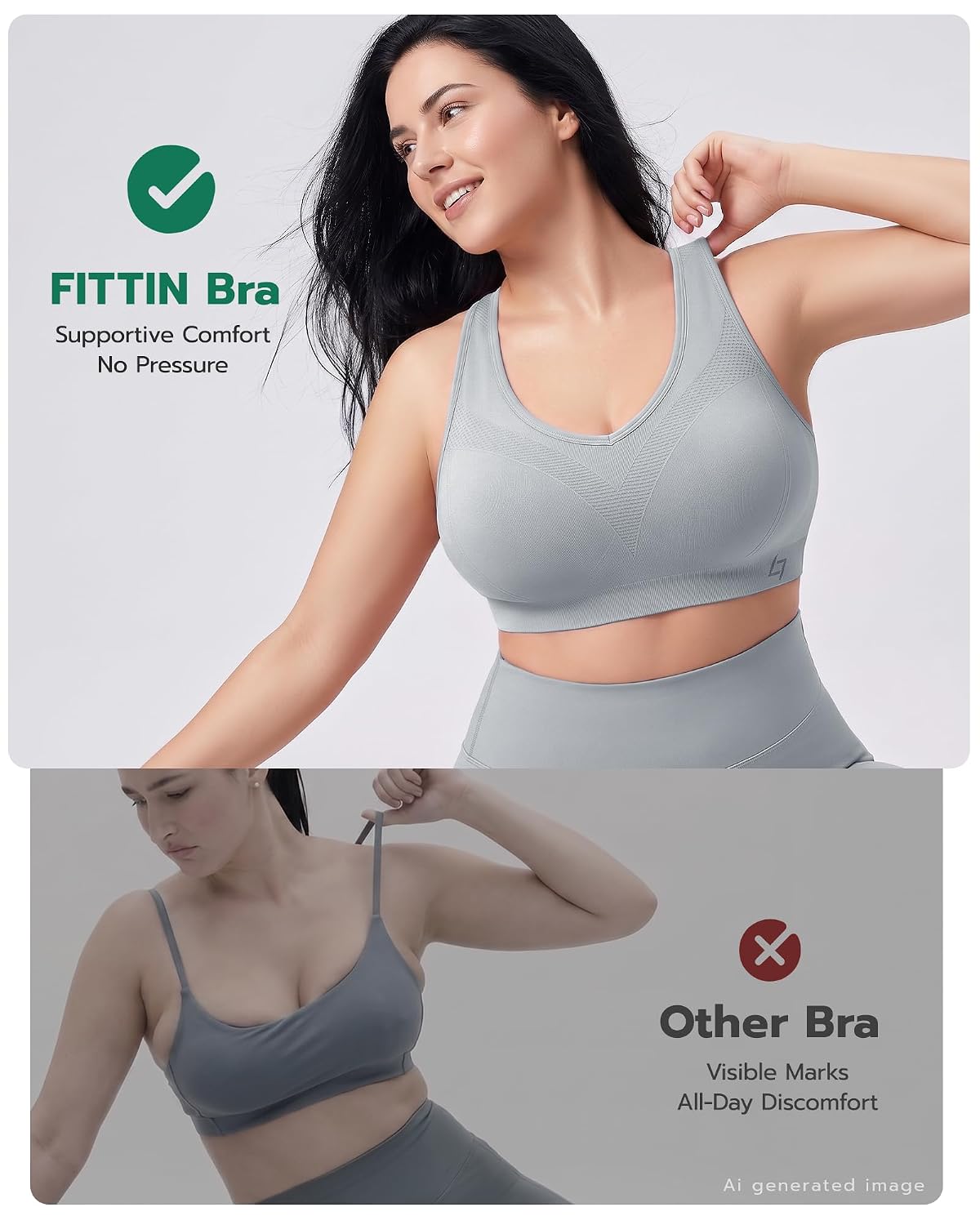 FITTIN Supportive Sports Bra for Large Bust — image 2