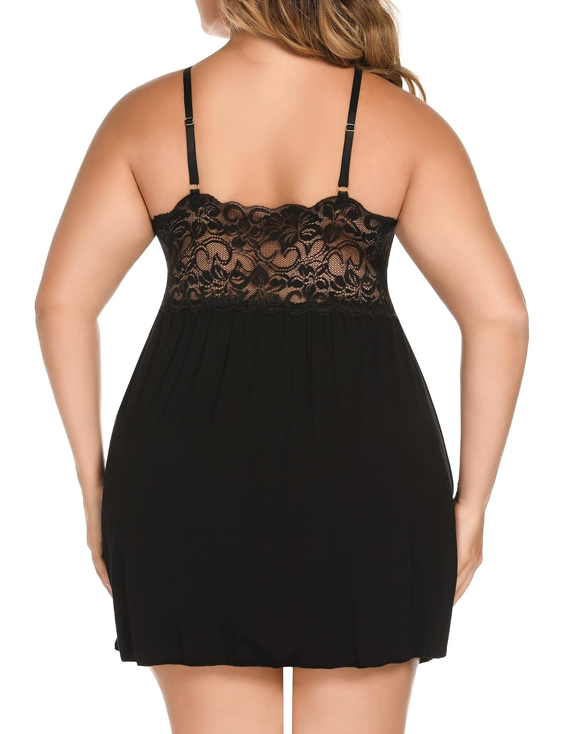 Ababoon Plus Size Lace Modal Chemise Nightgown — image 2