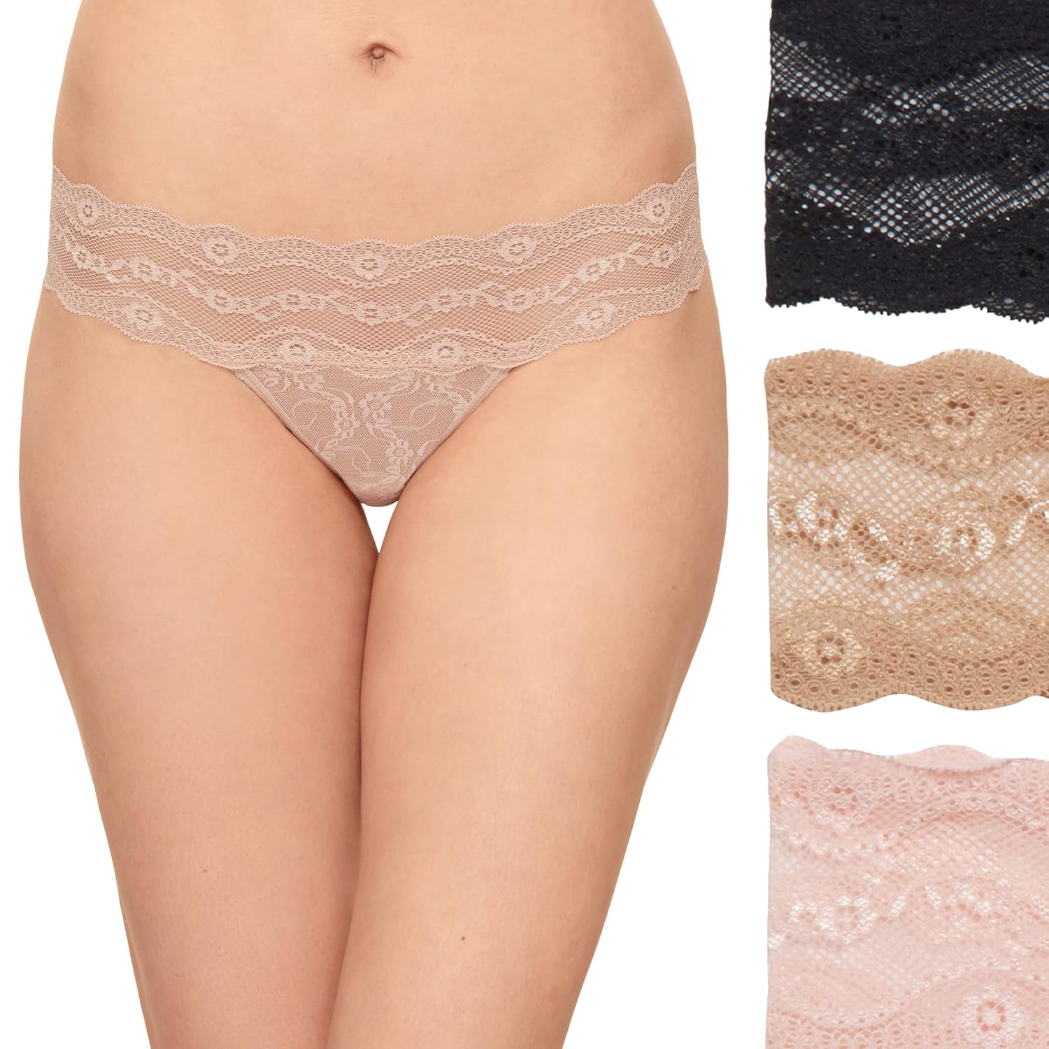 b.tempt'd Women's Lace Kiss Bikini 3 Pack — image 3