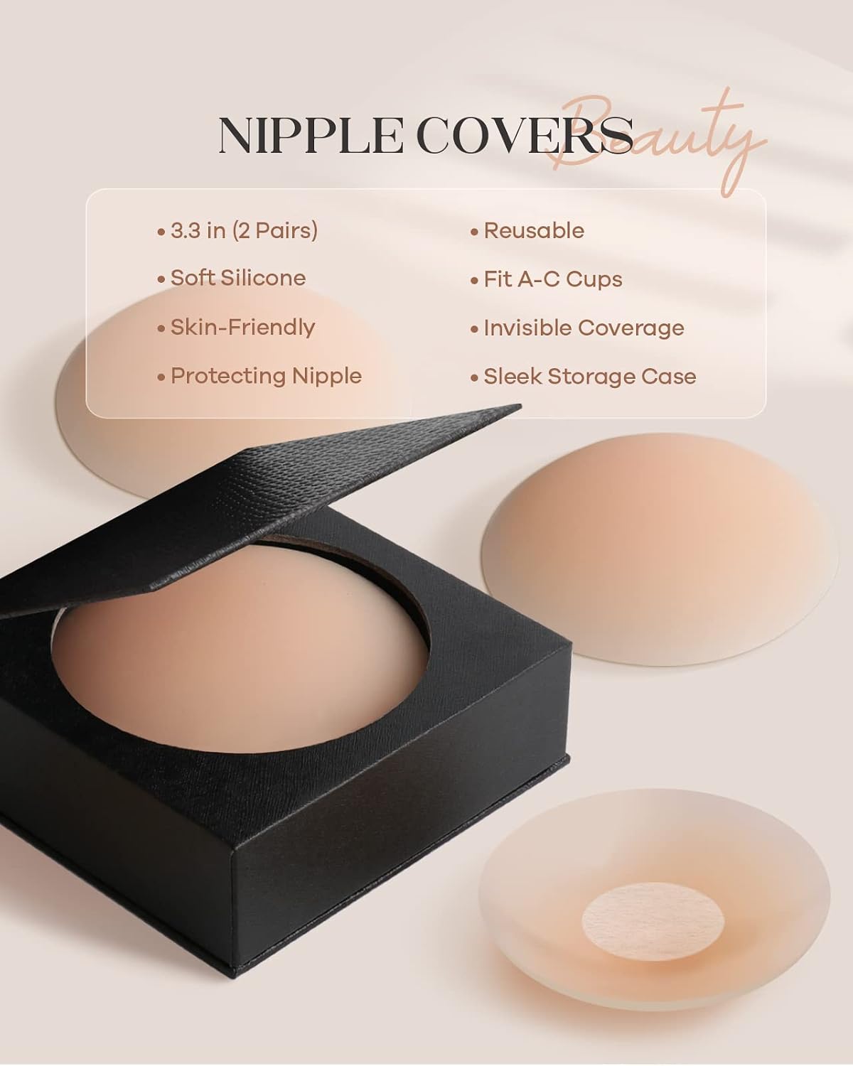 BearKig Reusable Silicone Nipple Pasties with Travel Box — image 2