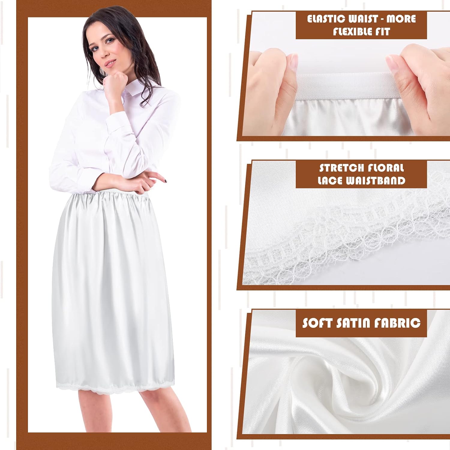 Haysandy Satin Lace Half Slips for Women — image 3