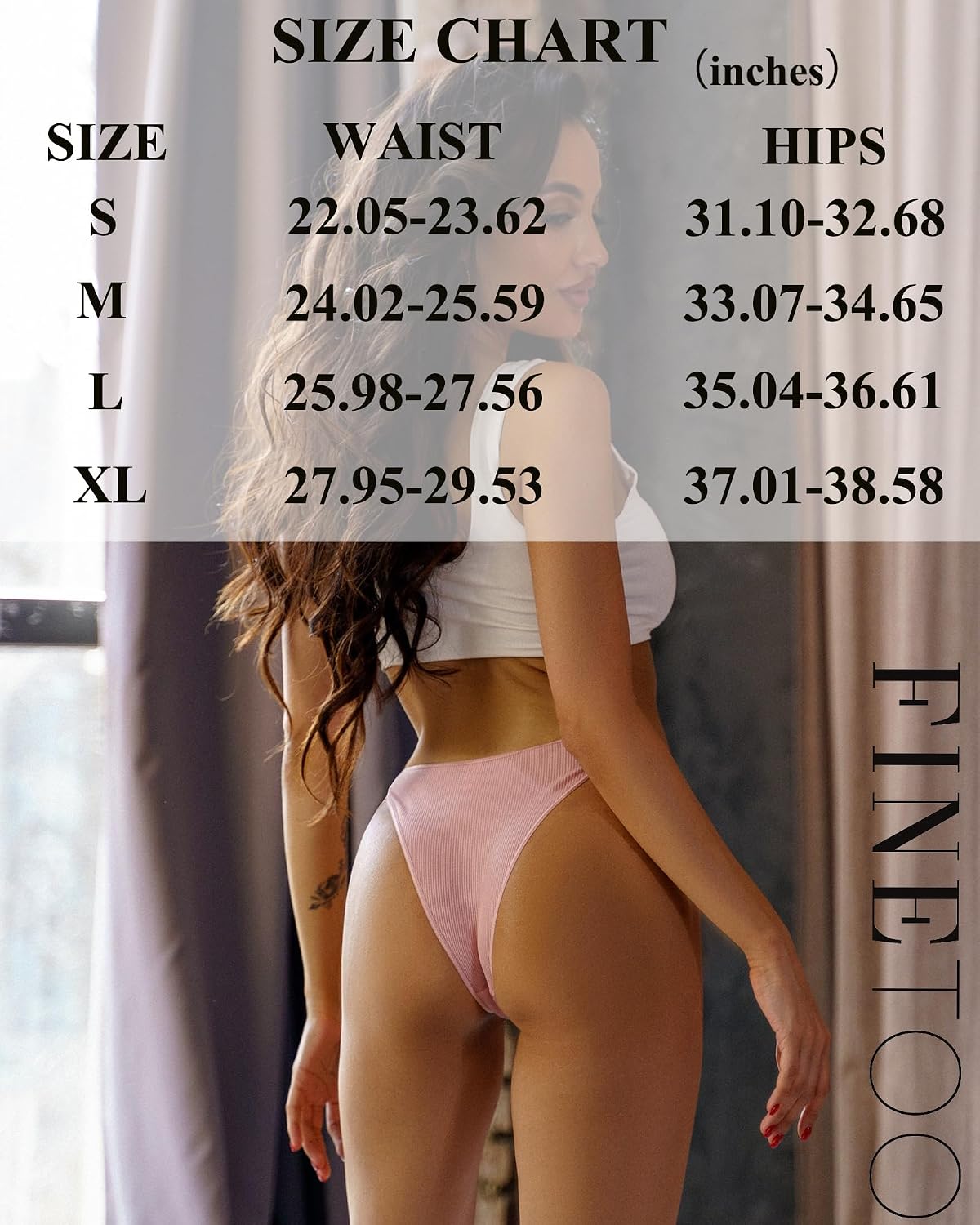 FINETOO Women's Cotton String Bikini Panties 6-Pack — image 7