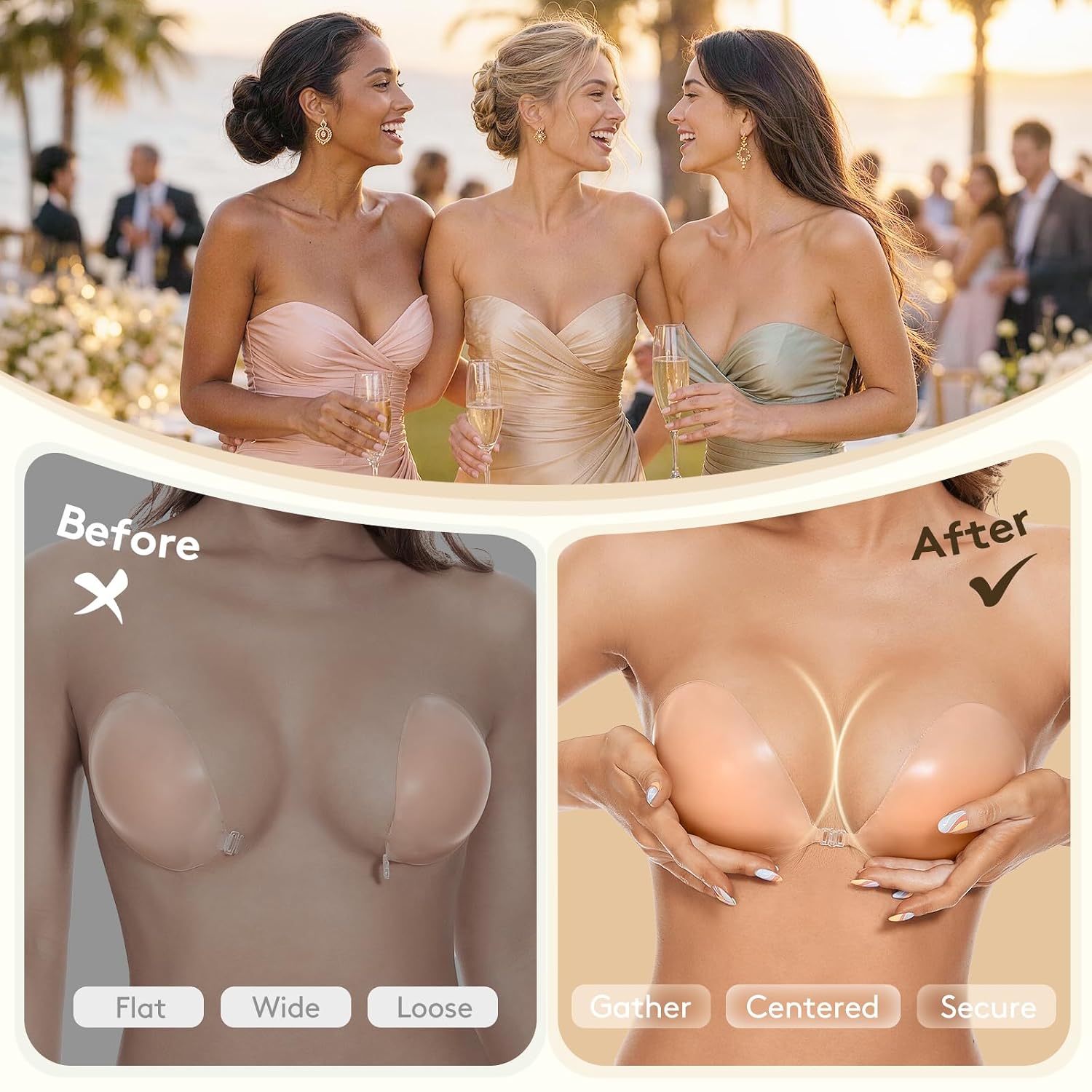 RELIRELIA Invisible Self Adhesive Silicone Bra — image 2