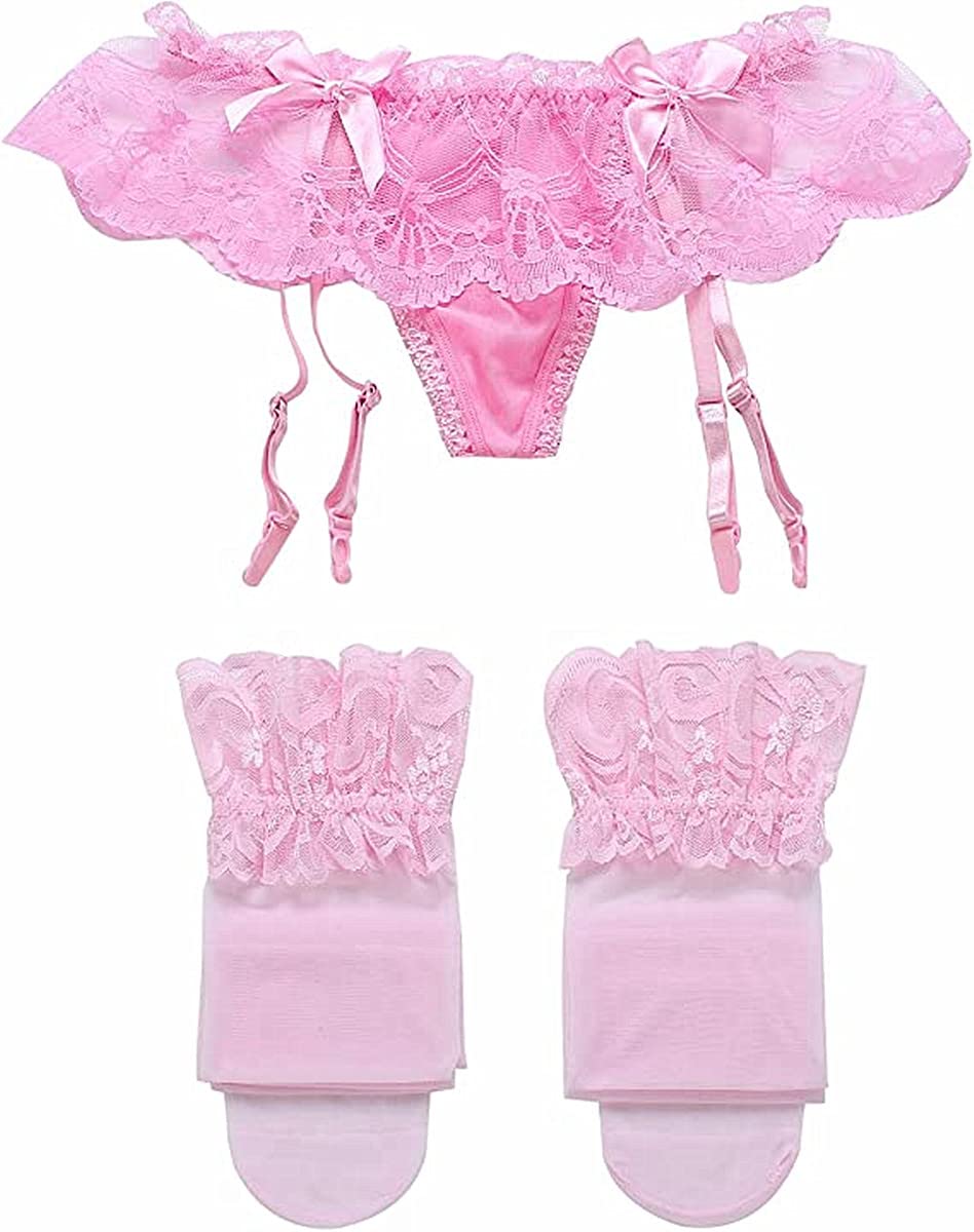 HOTSO Lace Garter Belt & Stockings Set — image 4