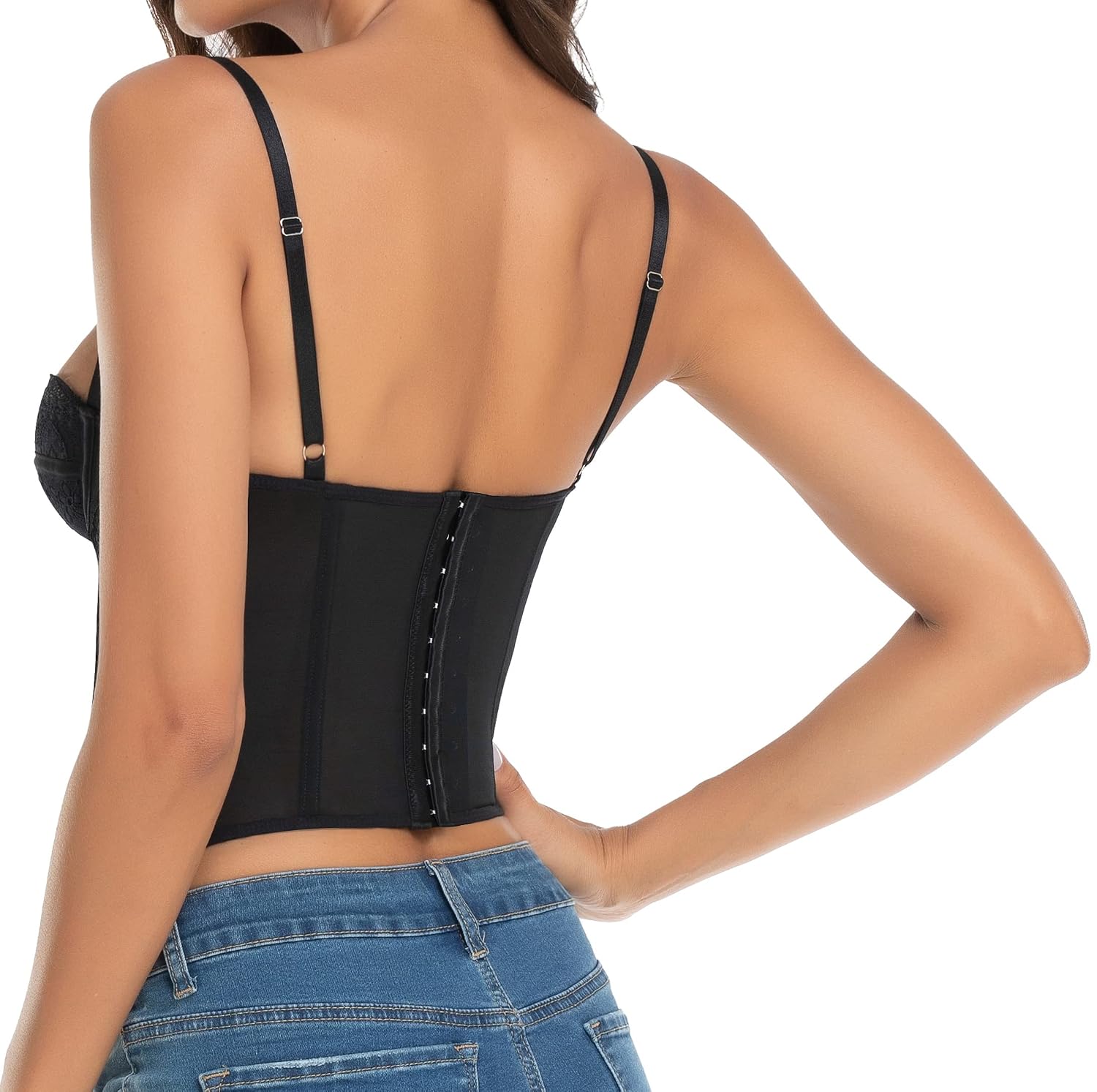 Raxnode Lace Corset Bustier Top with Buckle — image 2