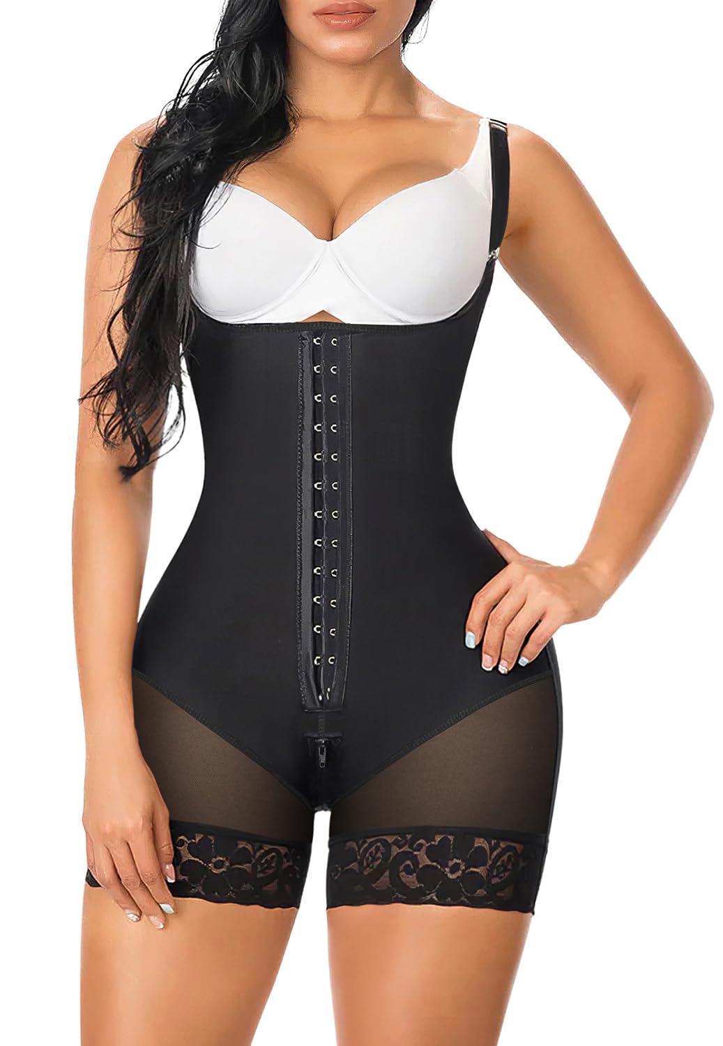 YIANNA Tummy Control Shapewear with Zipper Crotch
