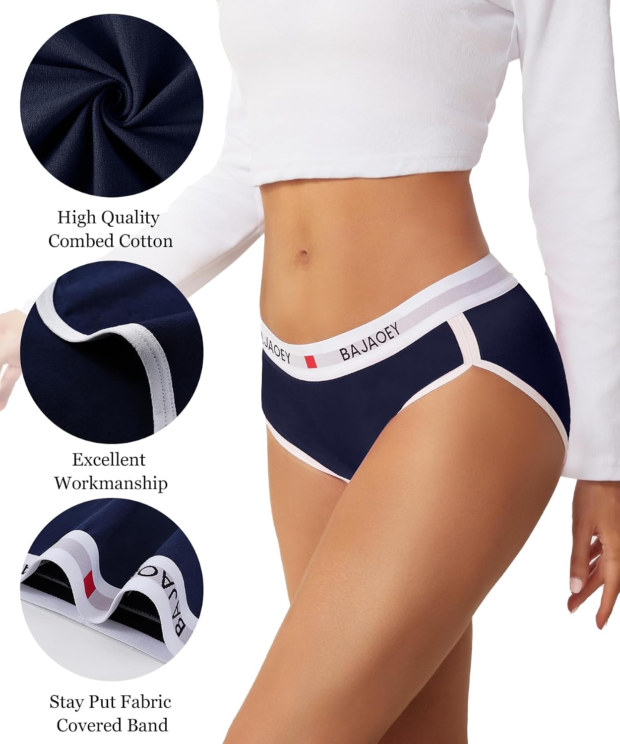 BAJAOEY Women's Cotton Cheeky Bikini Panties — image 3