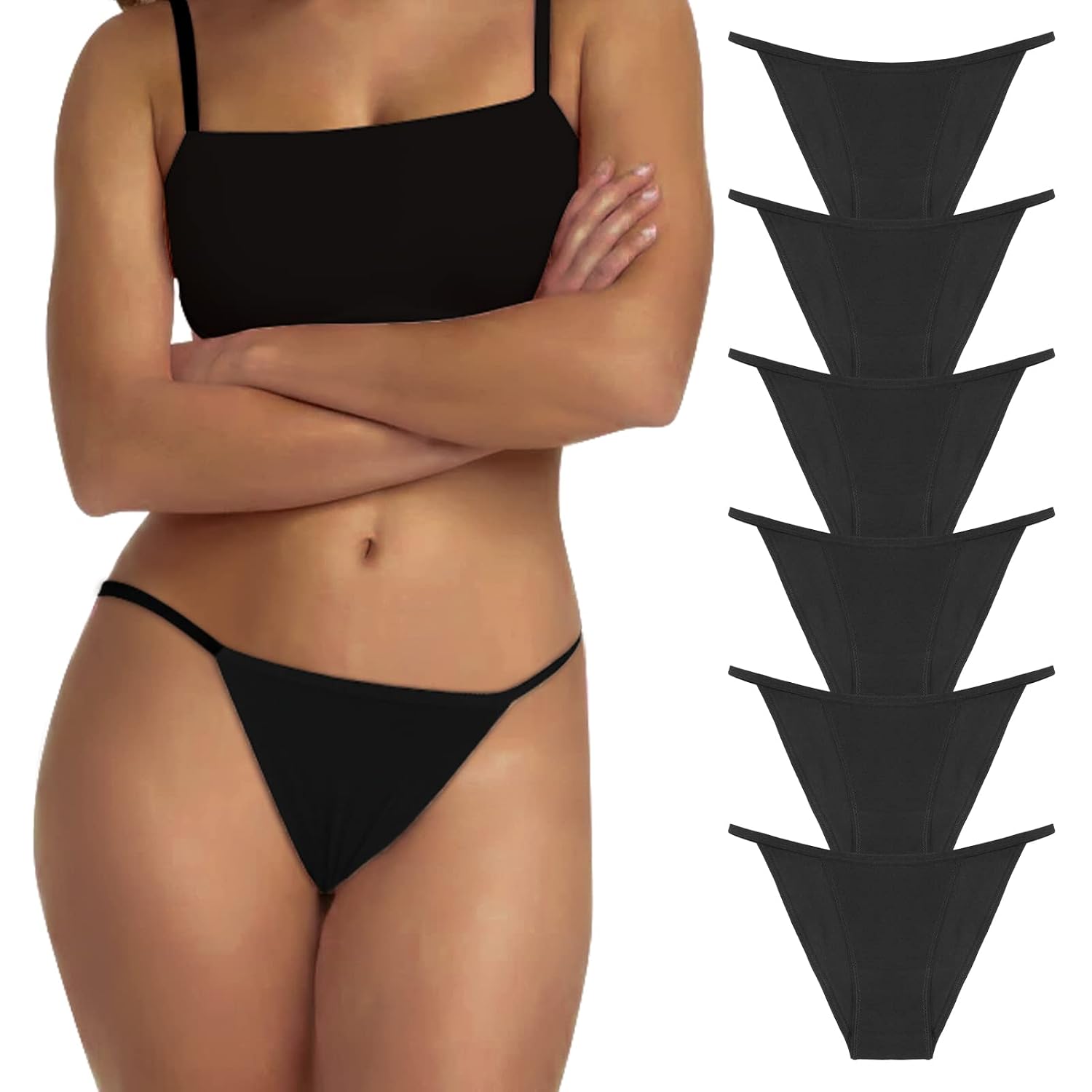 LEVAO Women's High Cut Cheeky Bikini Panties
